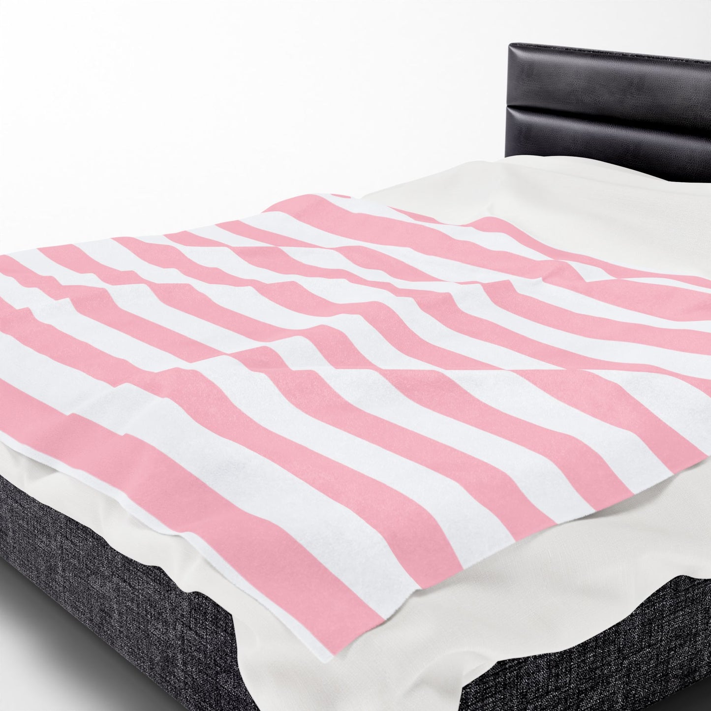 Pink Striped Summer Velveteen Plush Blanket