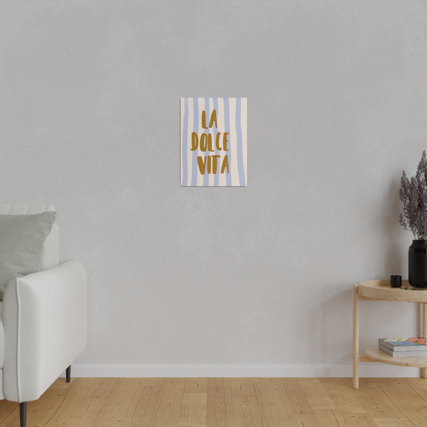 La Dolce Vita Blue Striped Matte Canvas, Stretched
