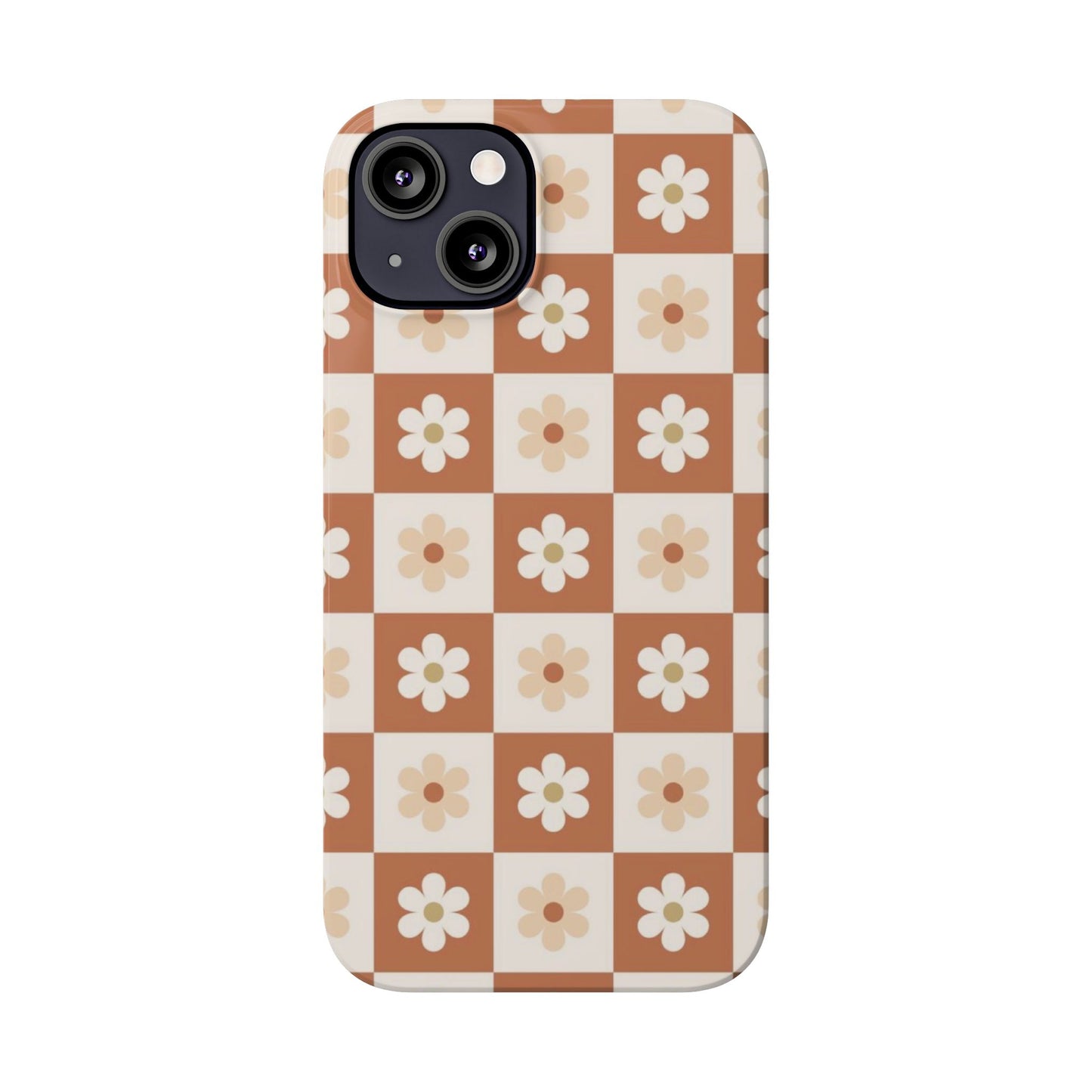 Autumn Checkered Floral Slim iPhone Case