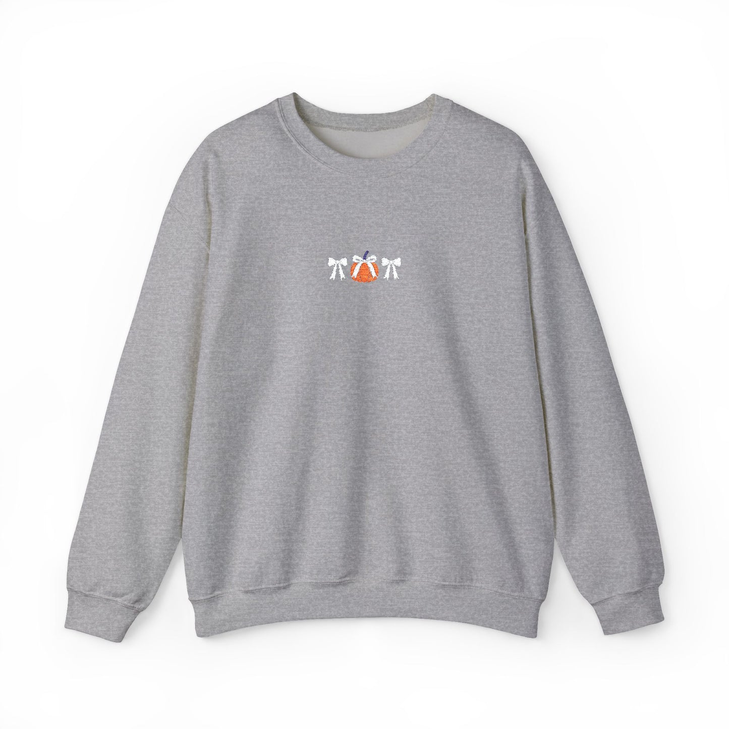 Coquette Pumpkin Embroidered Crewneck Sweatshirt