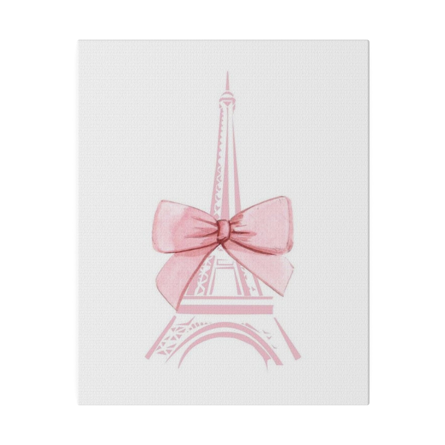 Eiffel Tower Bow Matte Canvas, Stretched