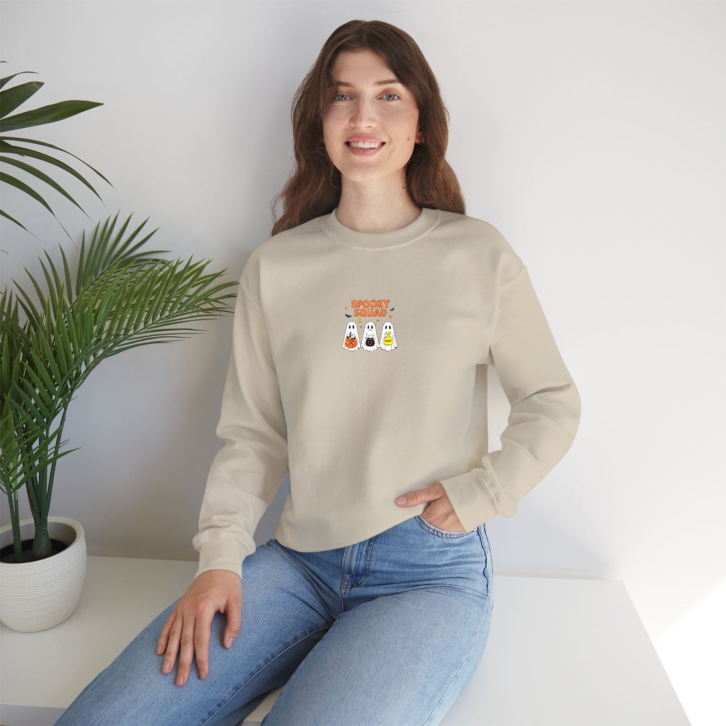 Spooky Squad Trick or Treat Embroidered Crewneck Sweatshirt
