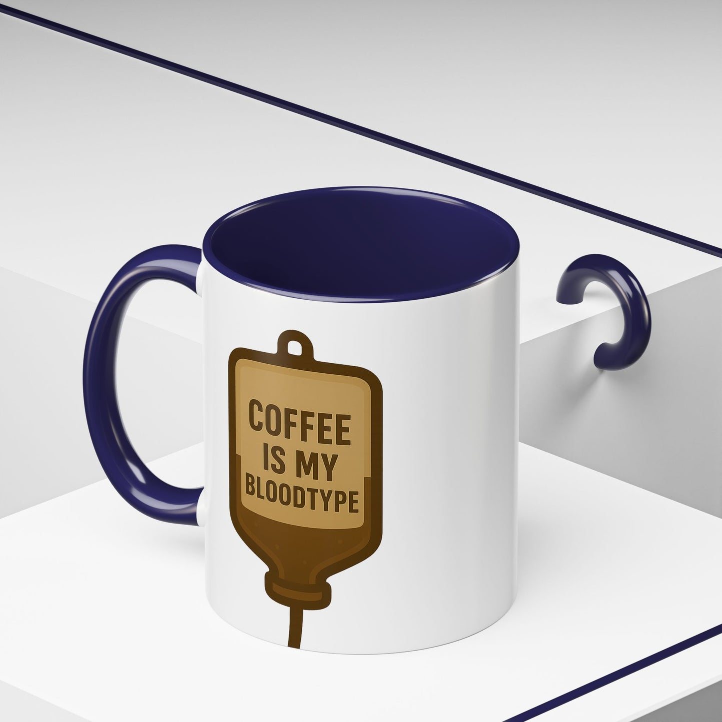 Coffee Is My Blood Type Accent Mug (11, 15oz)