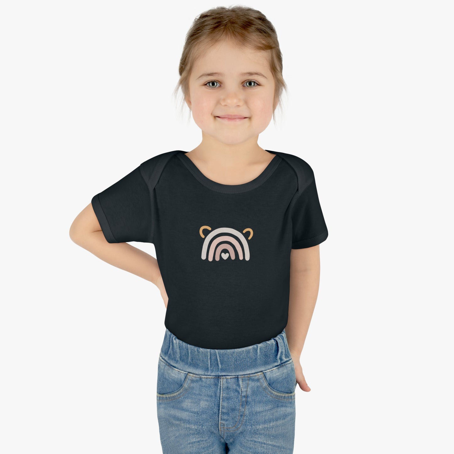 Rainbow Heart Baby Bodysuit