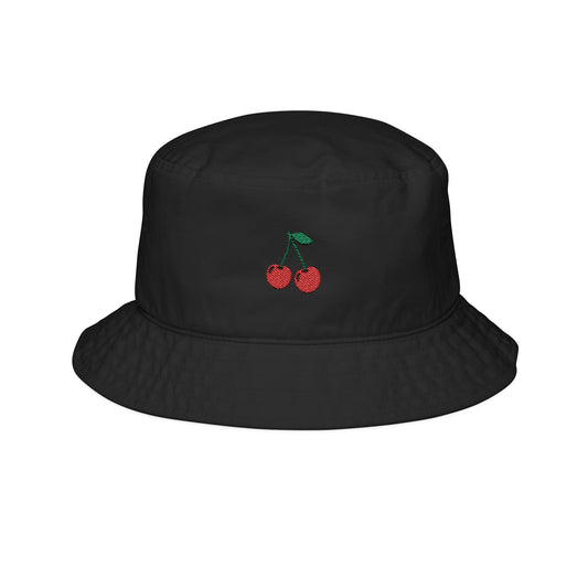 Cherry Embroidered Bucket Hat