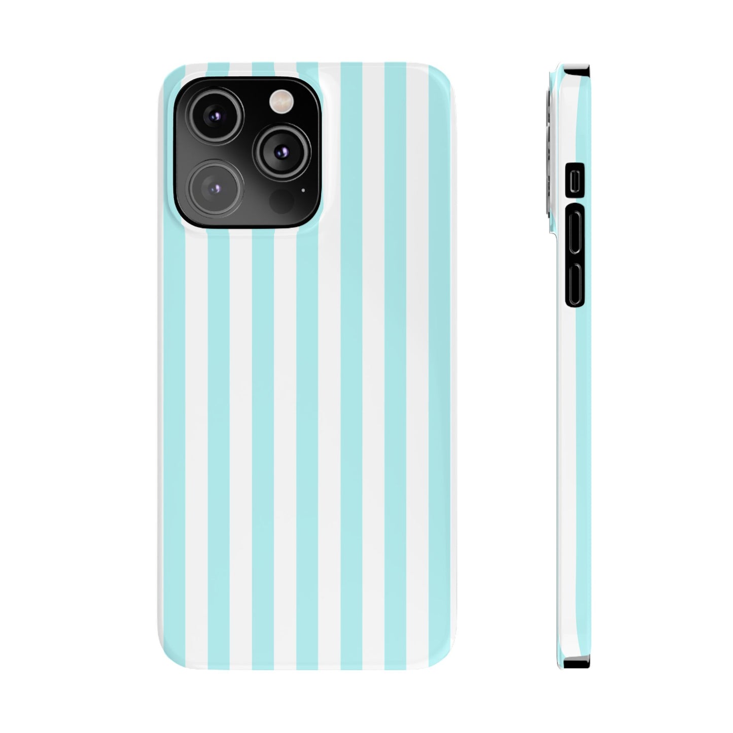 Blue Striped Summer Slim iPhone Case