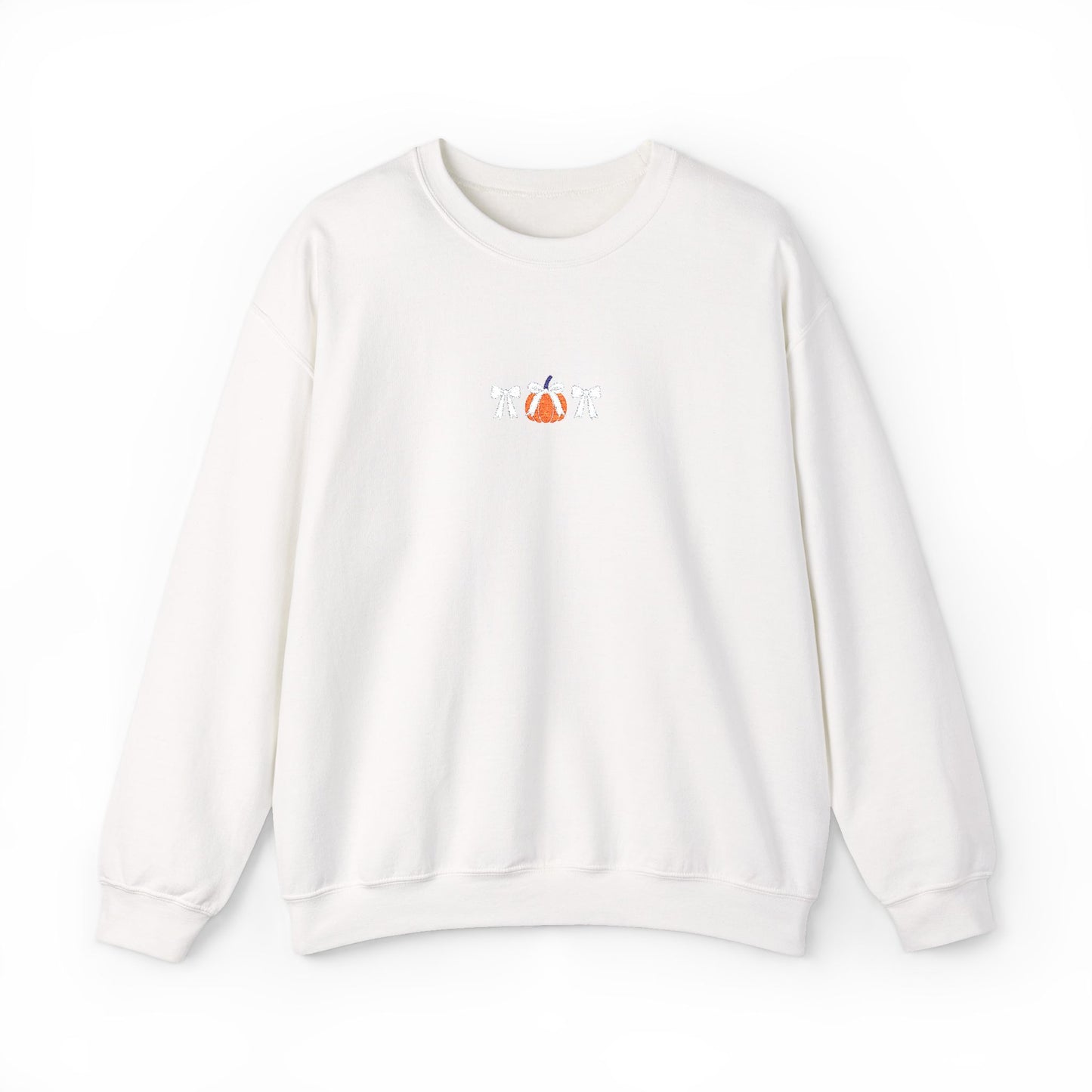 Coquette Pumpkin Embroidered Crewneck Sweatshirt