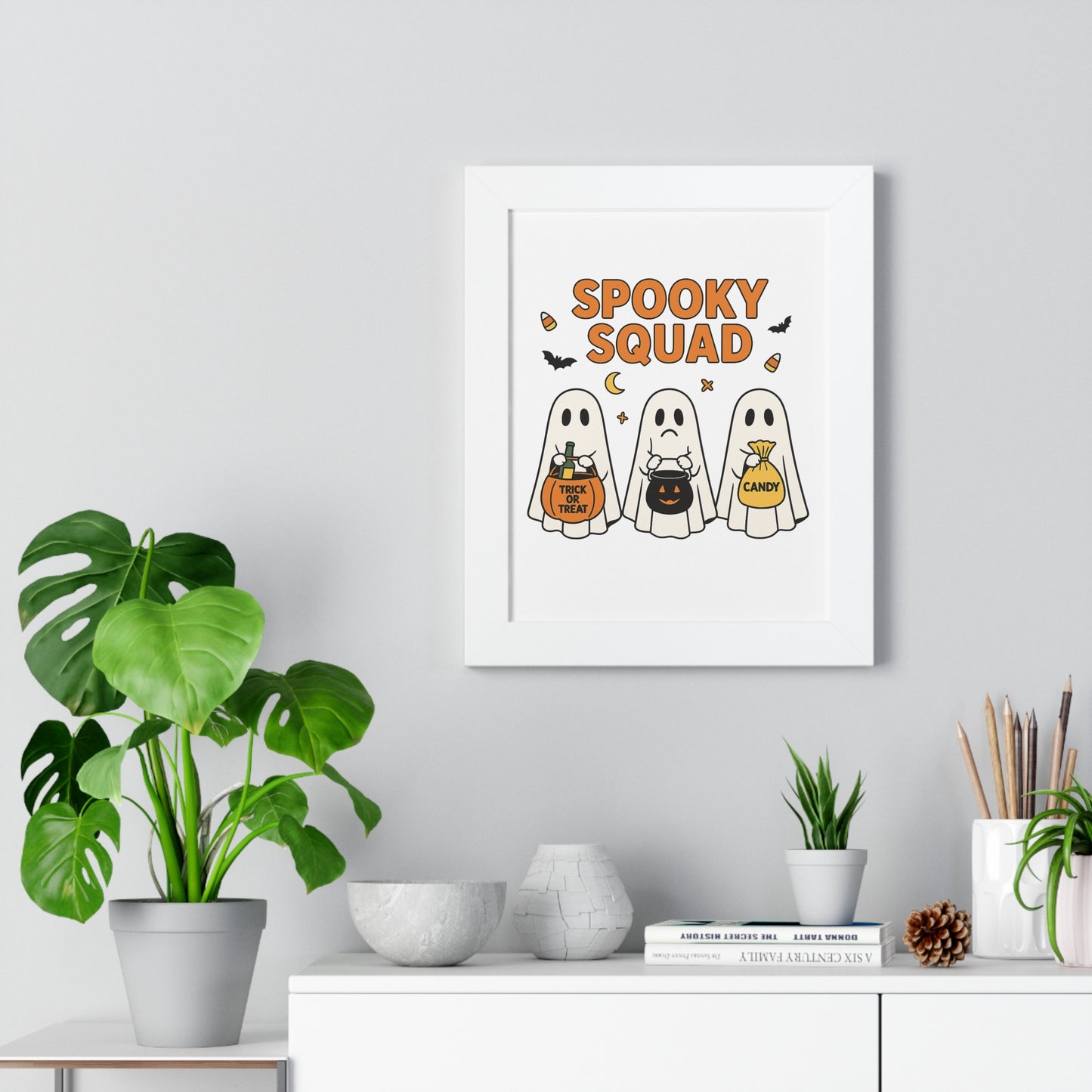 Spooky Squad Trick or Treat Framed Poster (Black or White Frame)