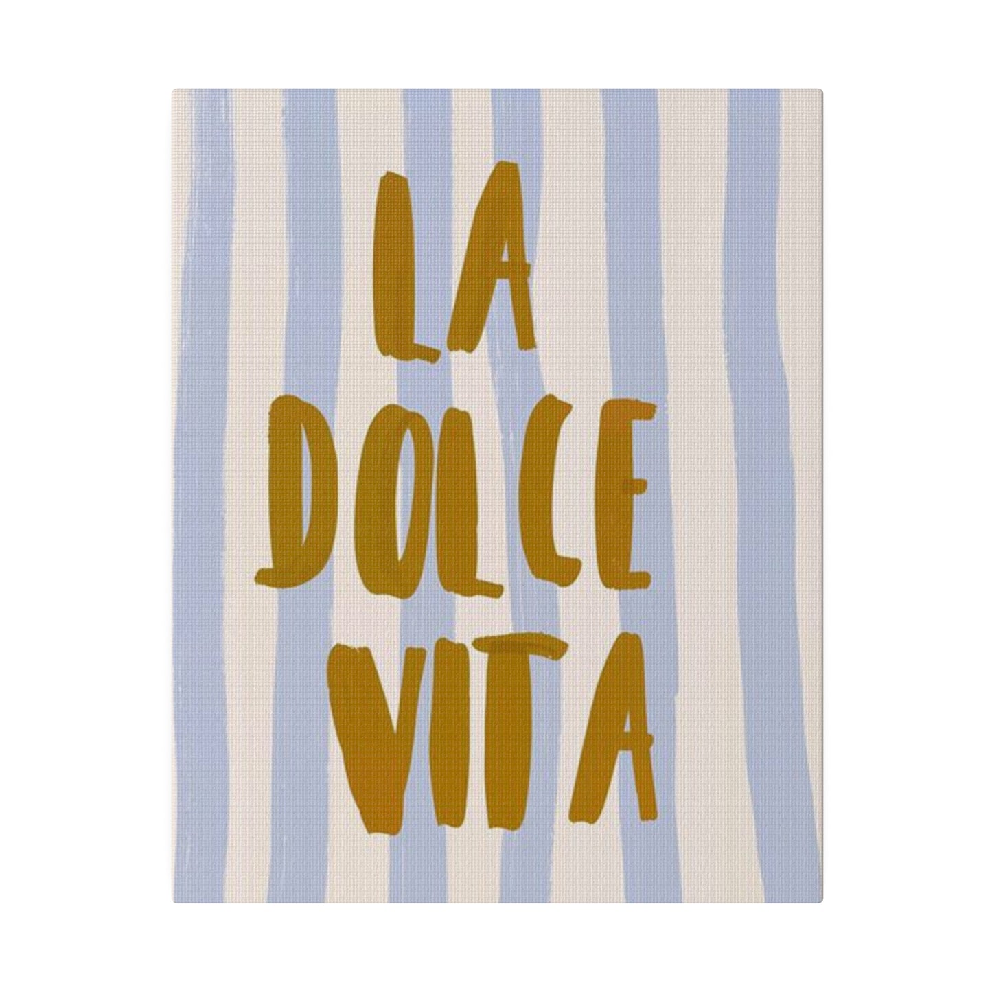 La Dolce Vita Blue Striped Matte Canvas, Stretched