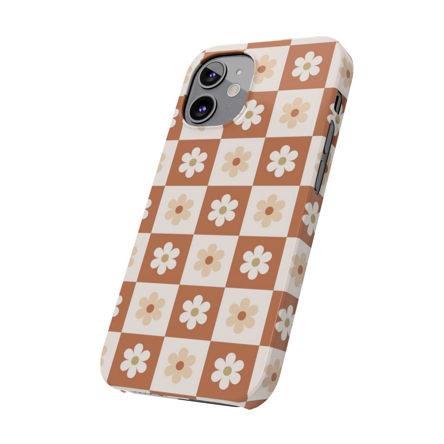 Autumn Checkered Floral Slim iPhone Case