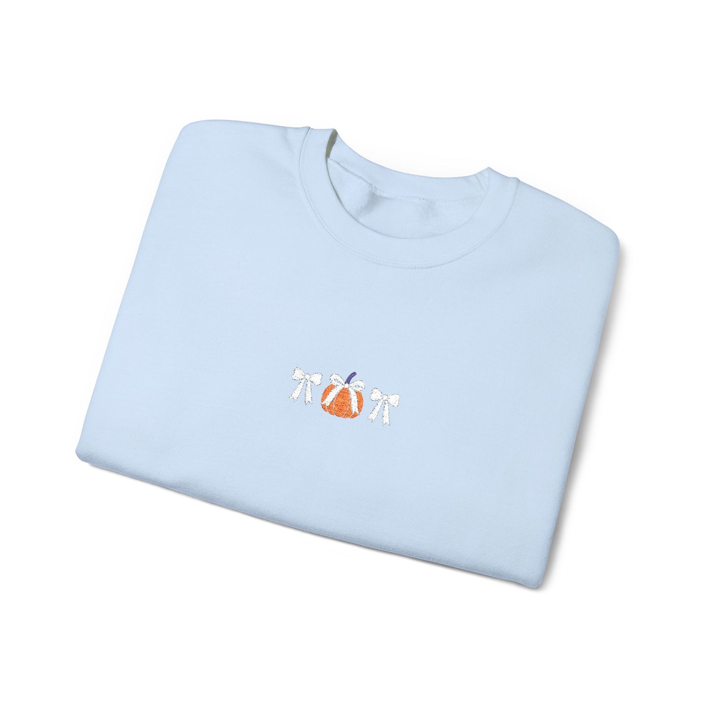 Coquette Pumpkin Embroidered Crewneck Sweatshirt