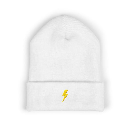 Lightning Bolt Embroidered Classic Cuffed Beanie