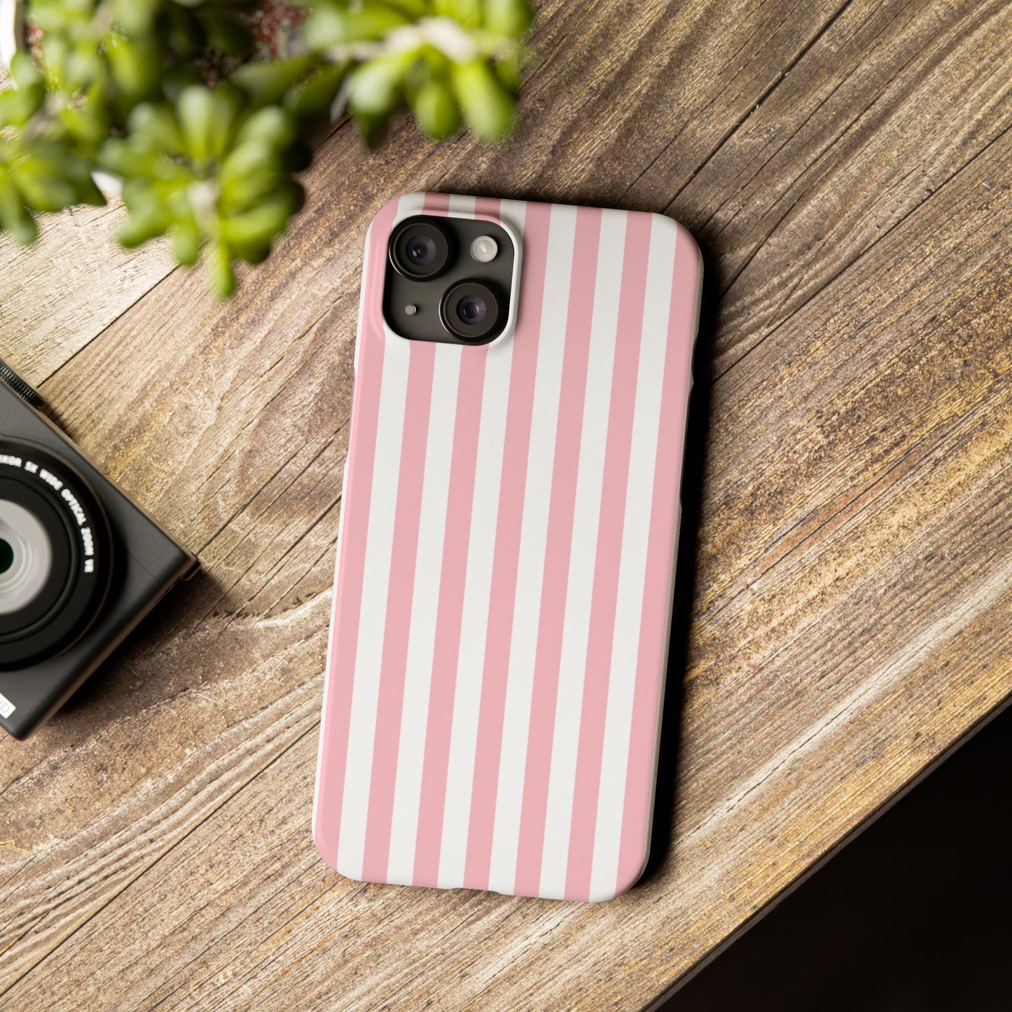 Pink Striped Summer Slim iPhone Case