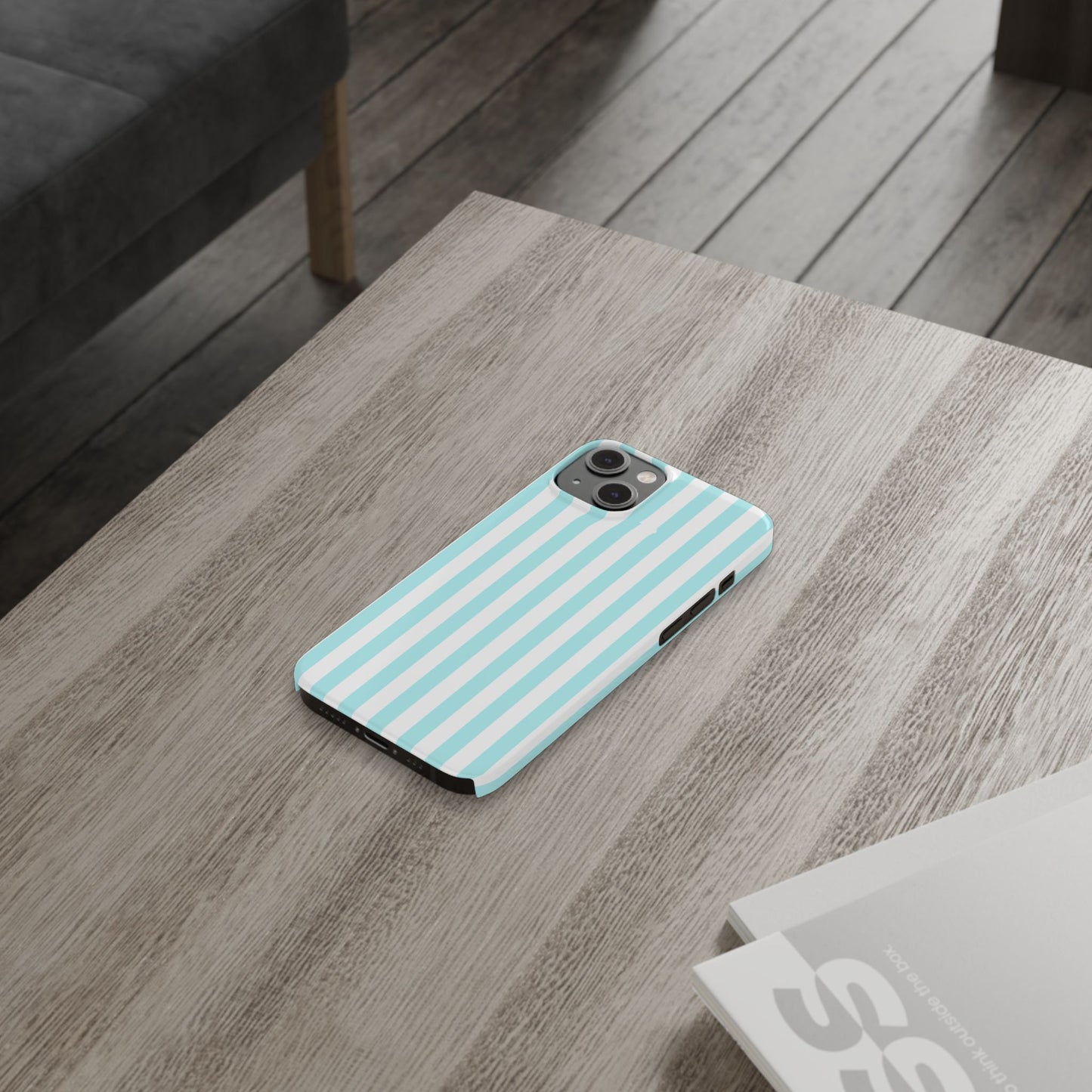 Blue Striped Summer Slim iPhone Case