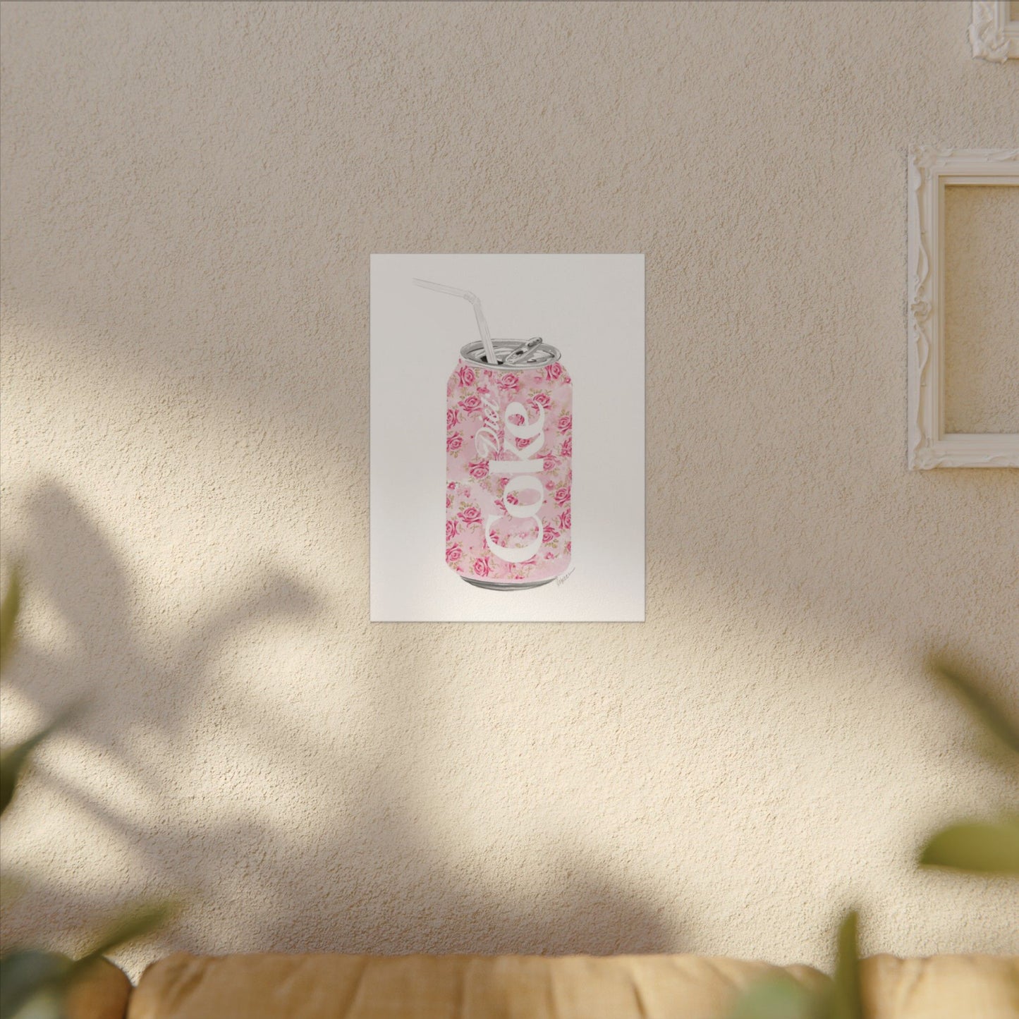 Rose Diet Coke Matte Canvas, Stretched