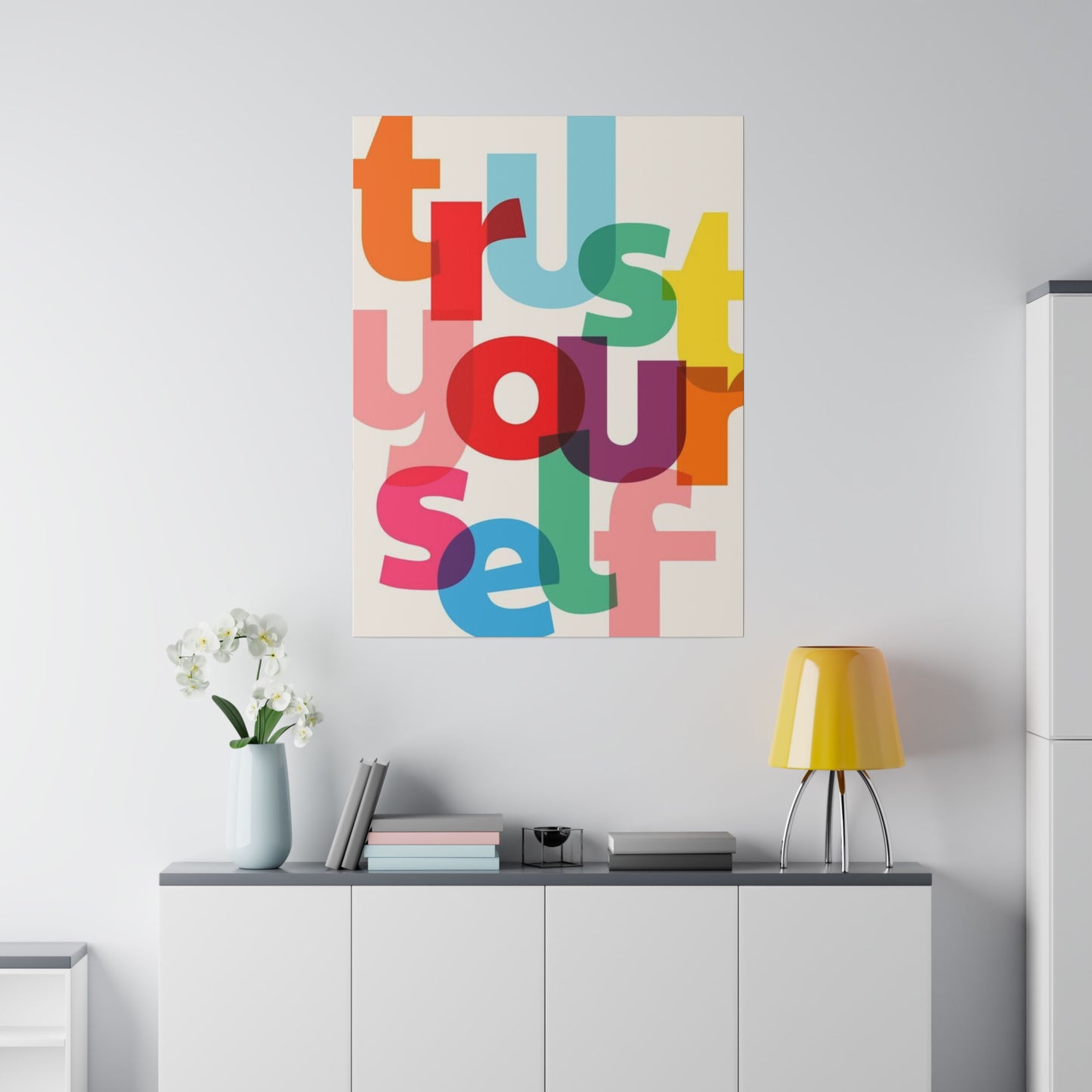Trust Yourself Multicolor Matte Canvas, Stretched