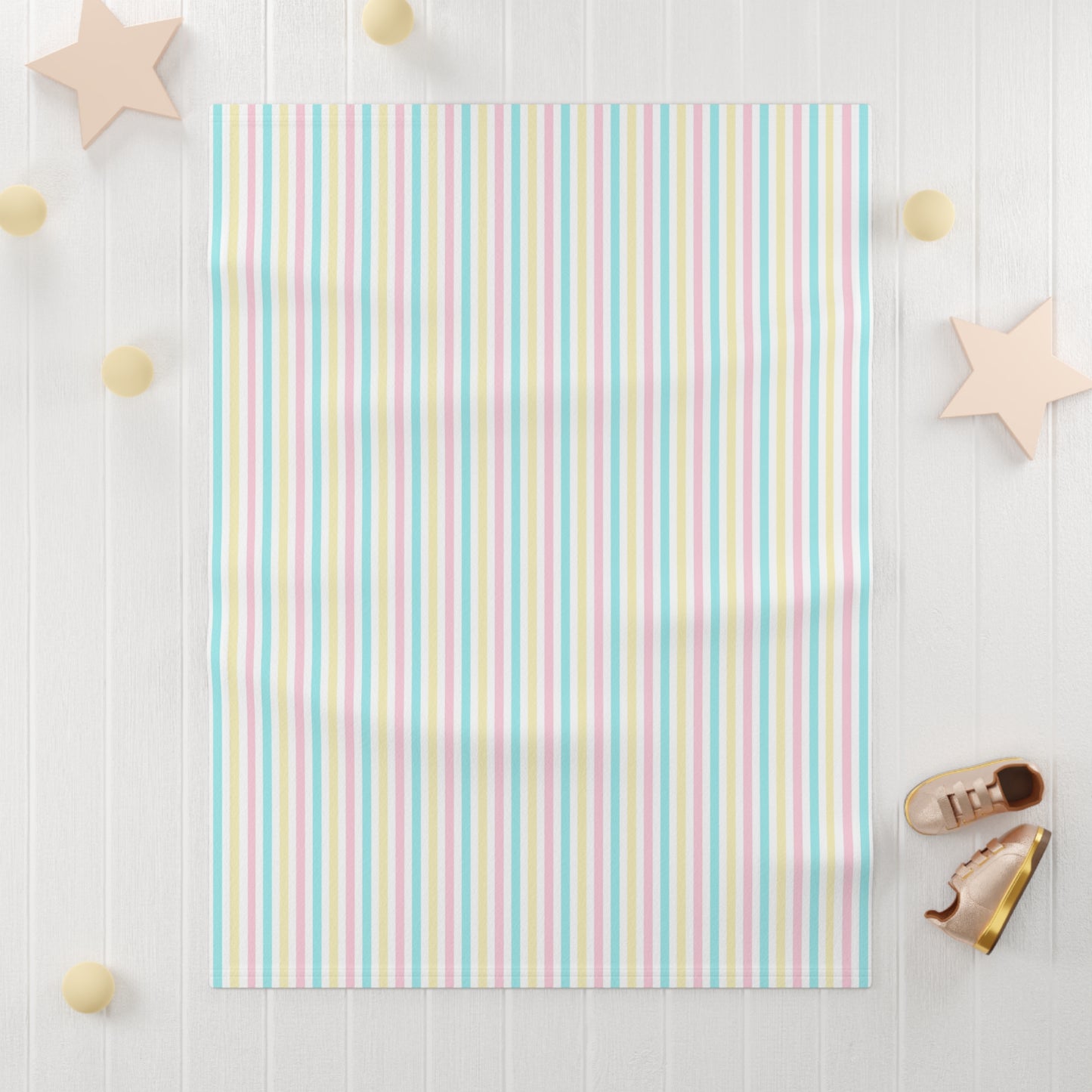 Cotton Candy Rainbow Soft Fleece Baby Blanket