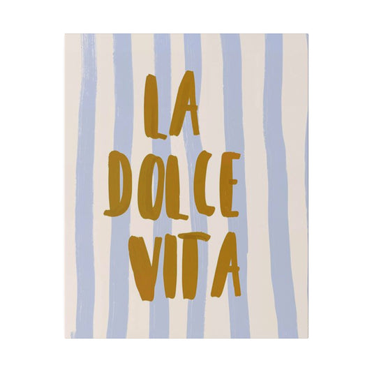 La Dolce Vita Blue Striped Matte Canvas, Stretched