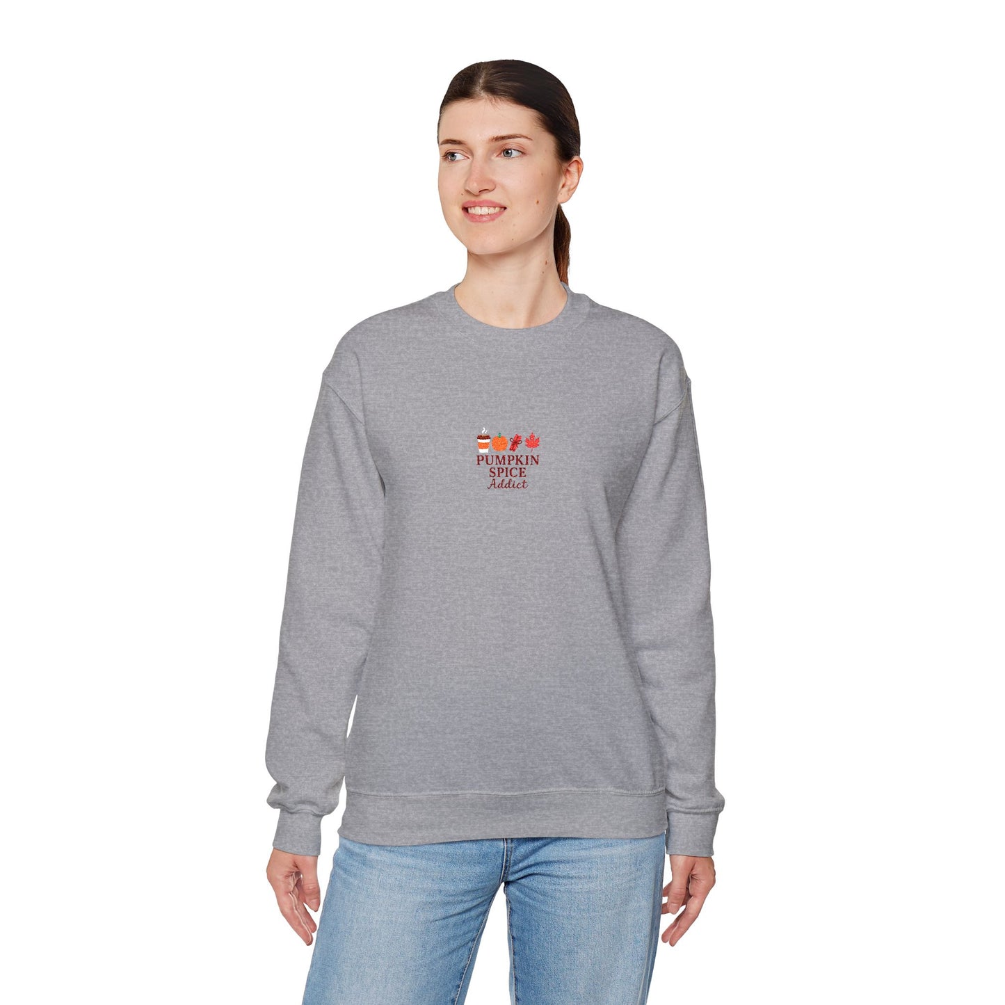 Pumpkin Spice Addict Embroidered Crewneck Sweatshirt
