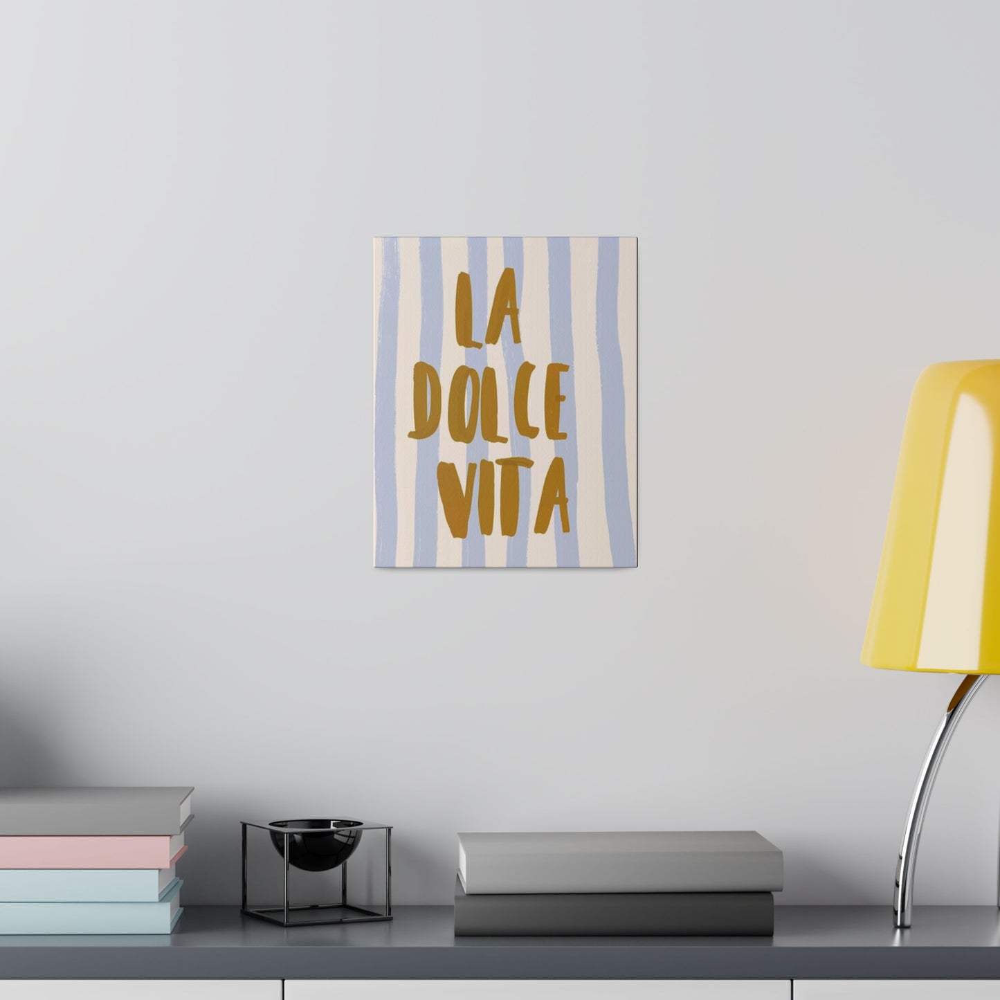 La Dolce Vita Blue Striped Matte Canvas, Stretched