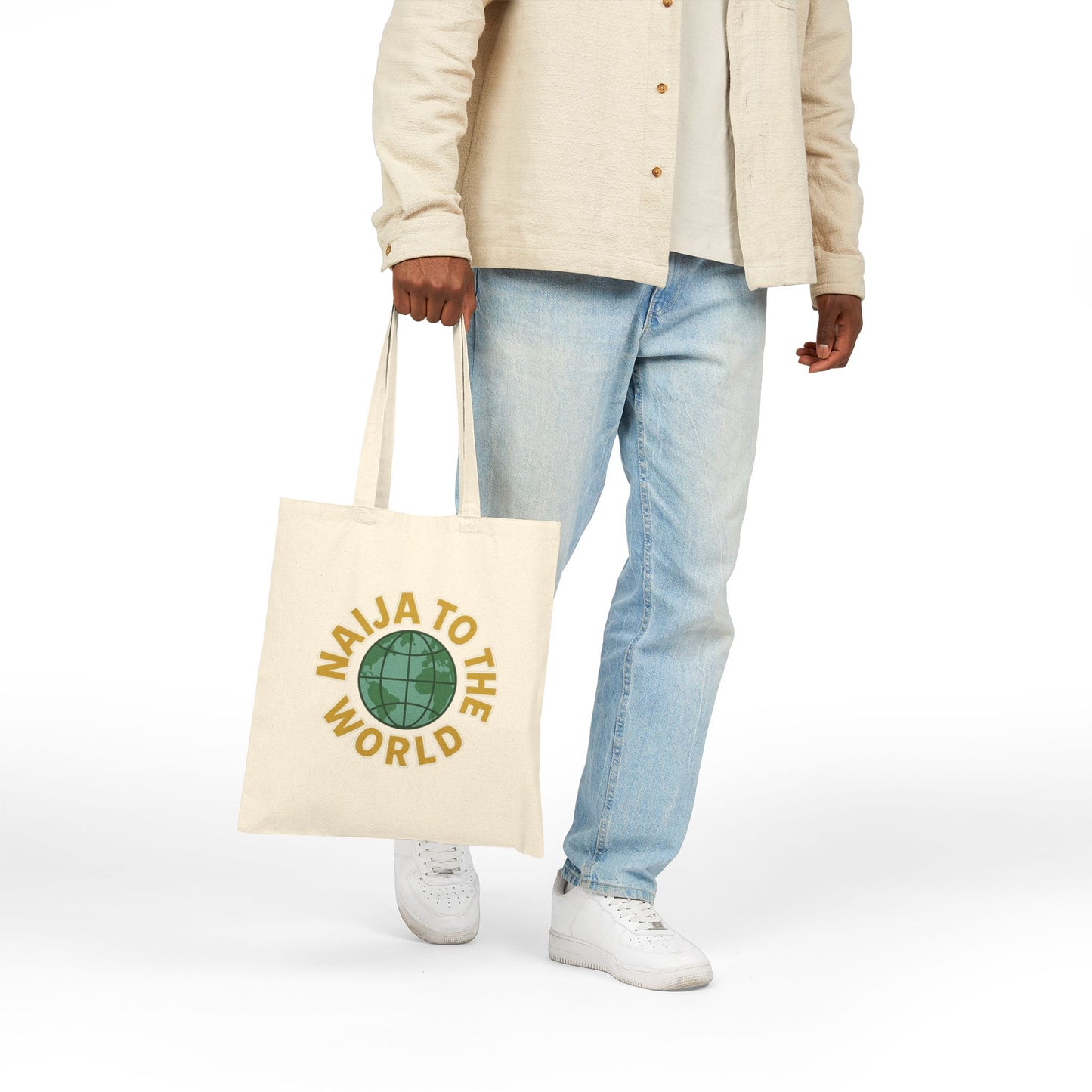 Naija to the World 100% Cotton Canvas Tote Bag