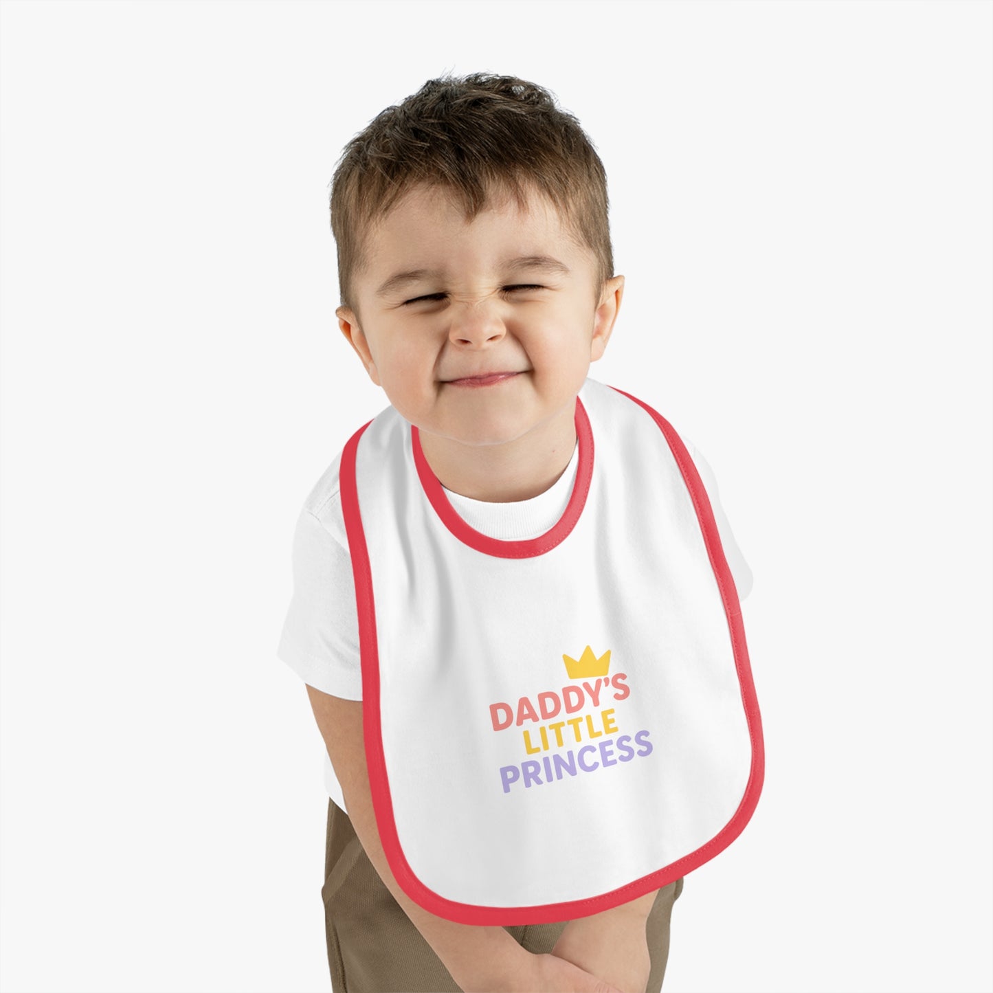 Daddy's Little Princess Baby Bib with Contrast Trim
