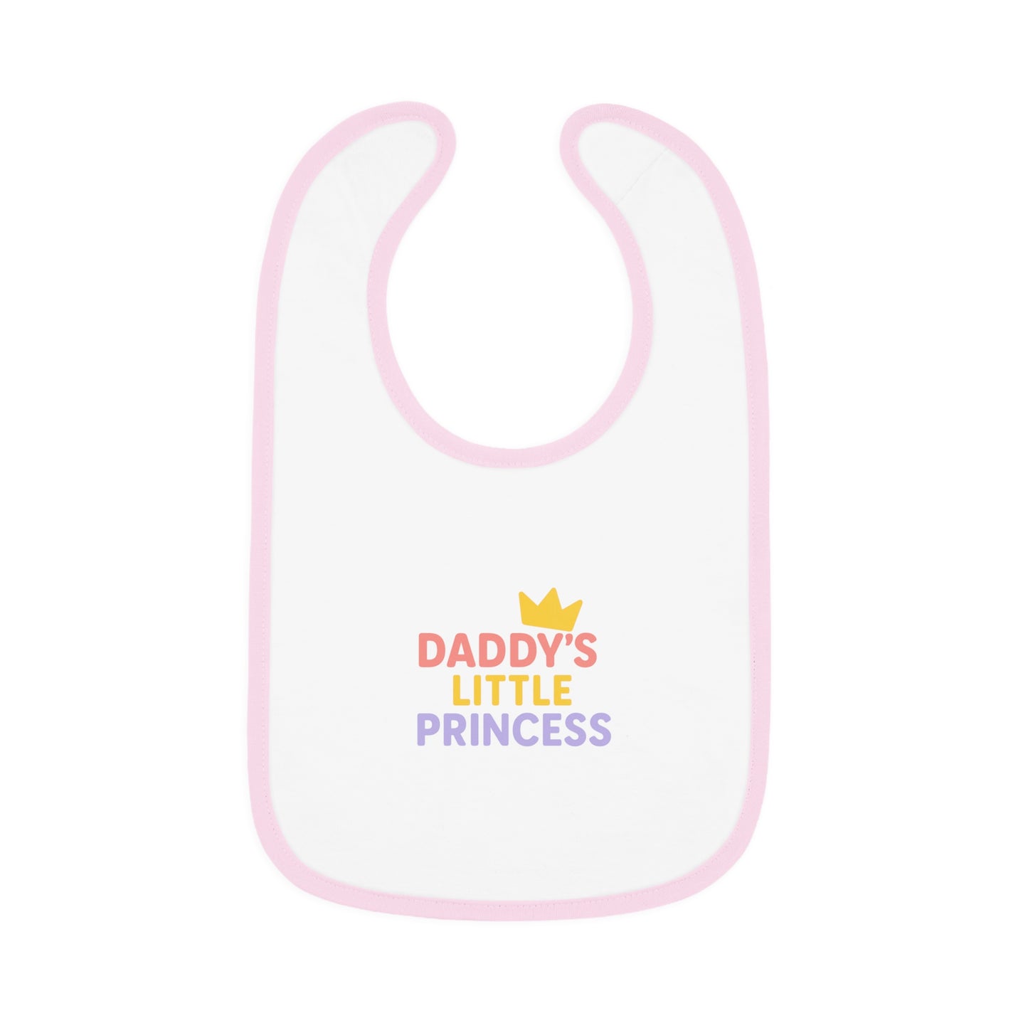 Daddy's Little Princess Baby Bib with Contrast Trim