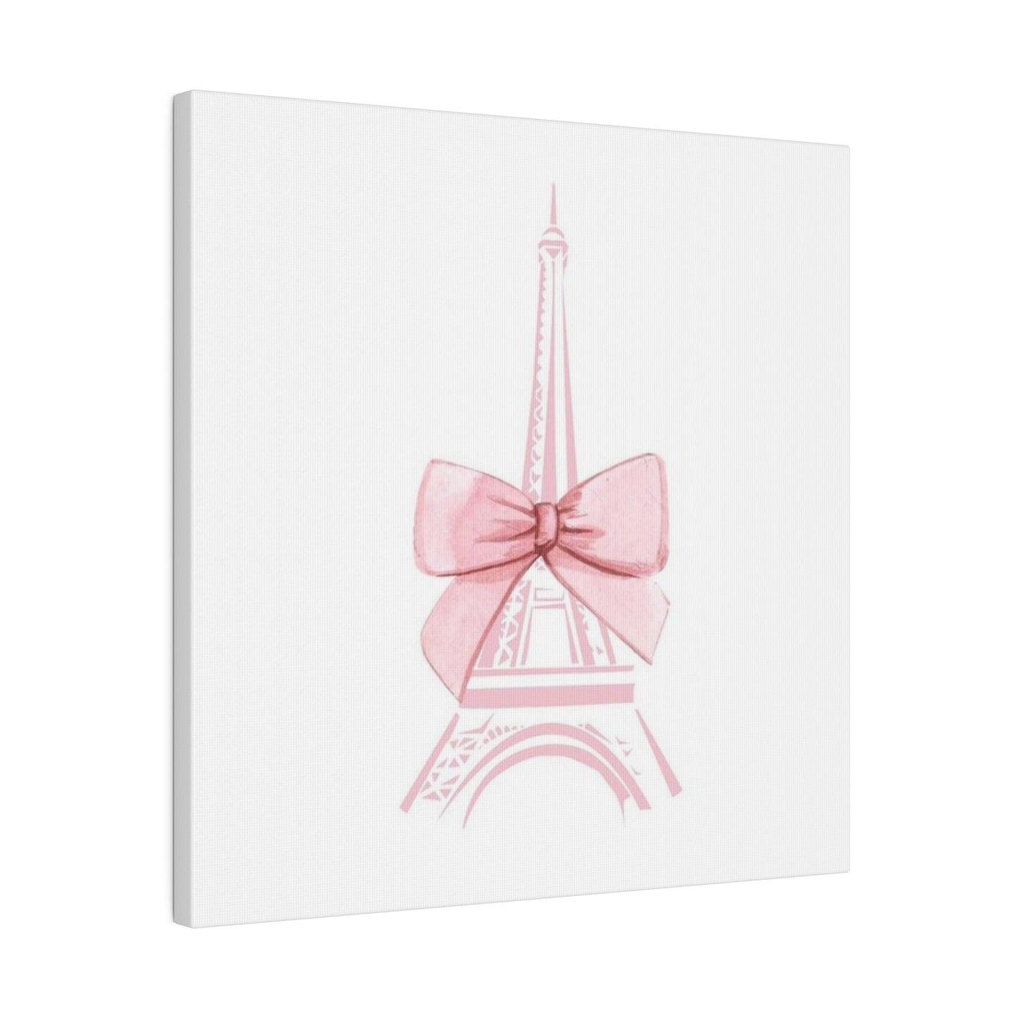 Eiffel Tower Bow Matte Canvas, Stretched