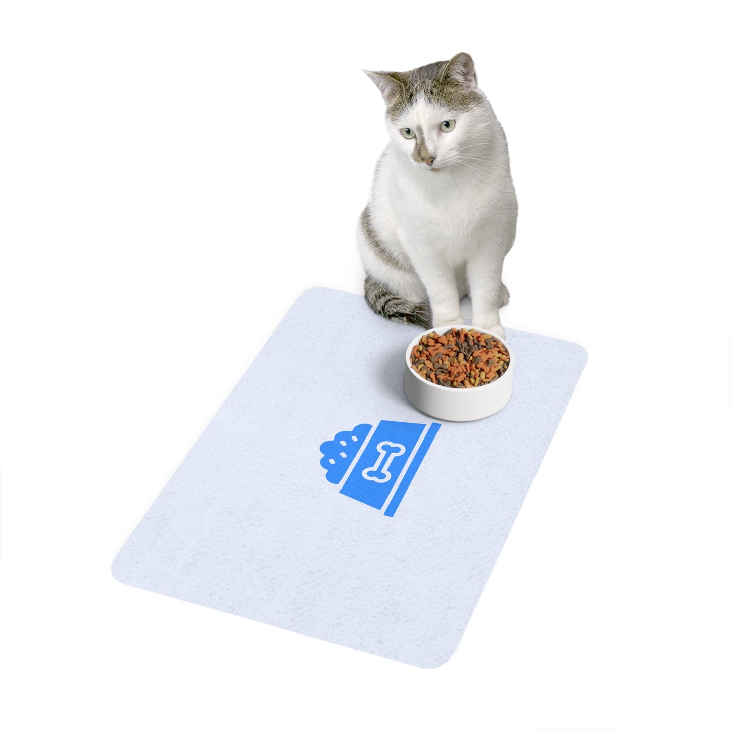 Blue Bowl Pet Food Mat