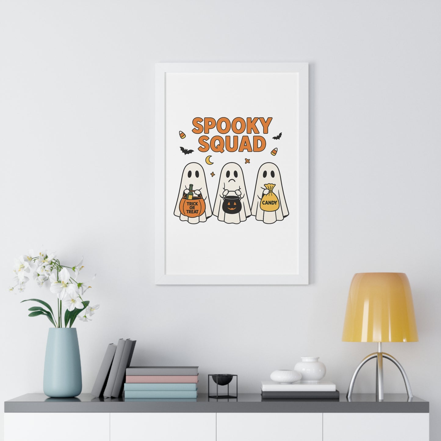 Spooky Squad Trick or Treat Framed Poster (Black or White Frame)