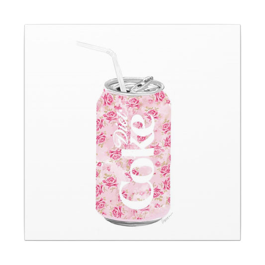 Rose Diet Coke Matte Canvas, Stretched