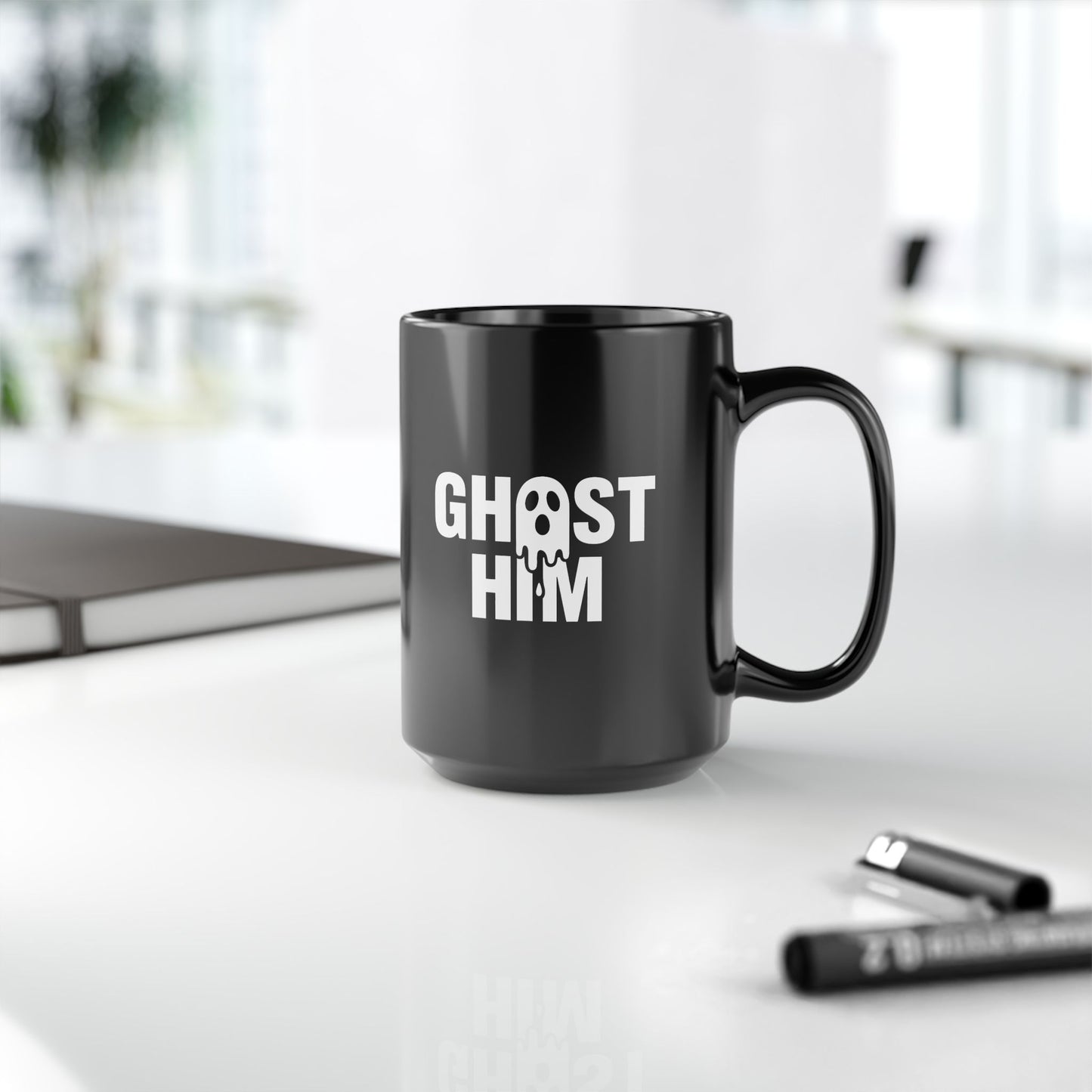 Ghost Him Black Mug (11oz, 15oz)