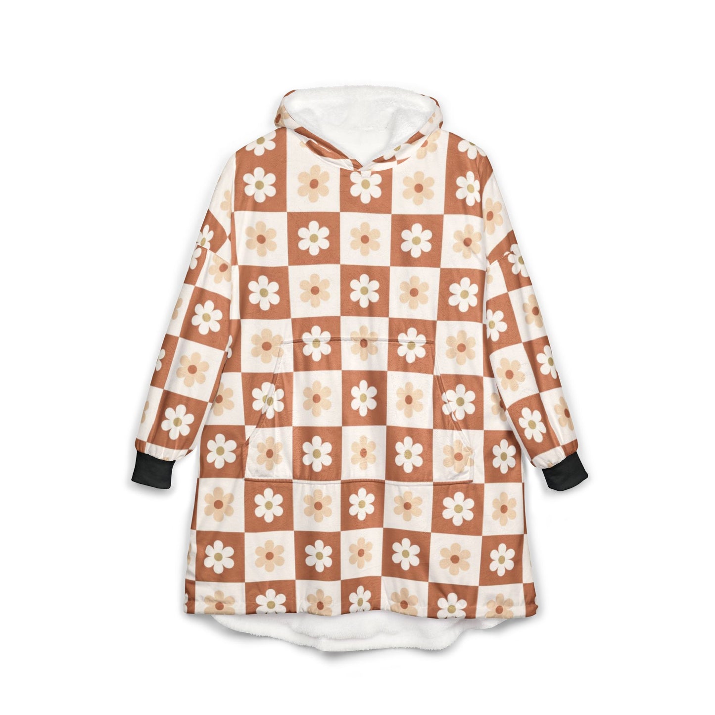 Daisy Checkered Hooded Blanket