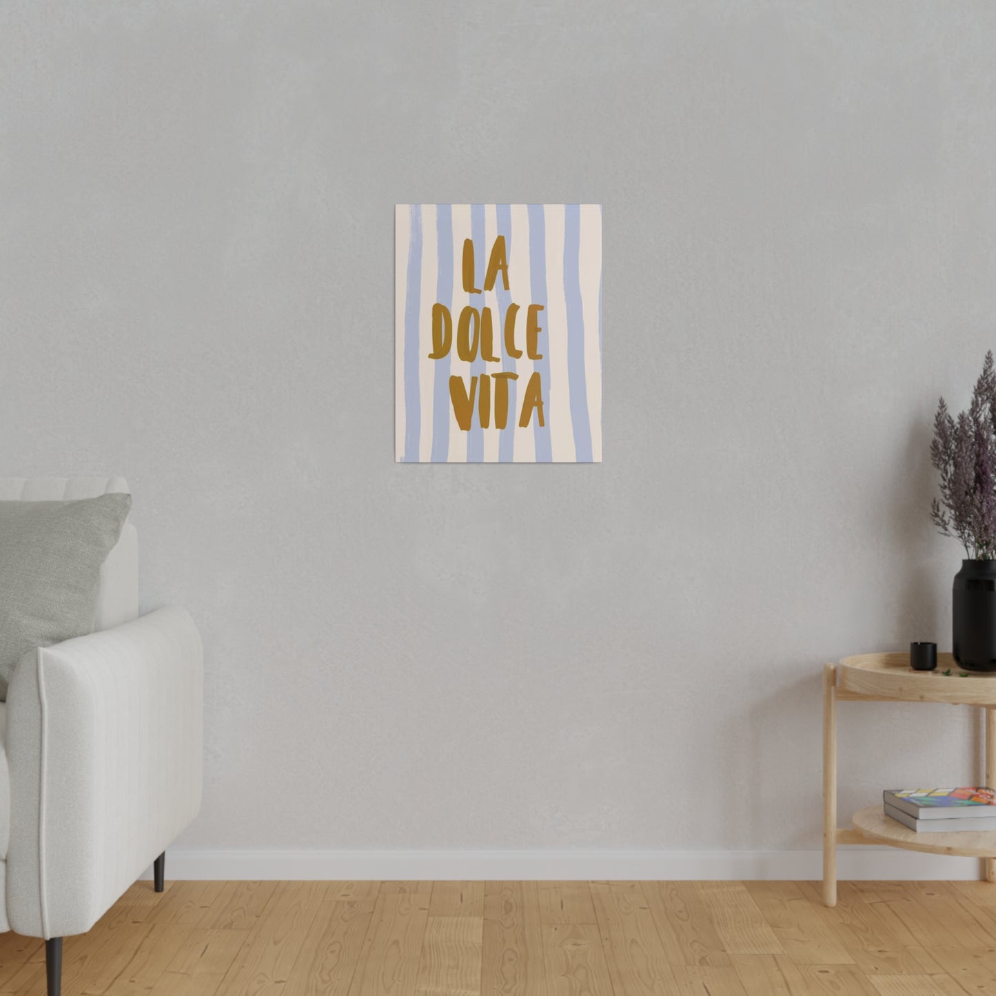 La Dolce Vita Blue Striped Matte Canvas, Stretched