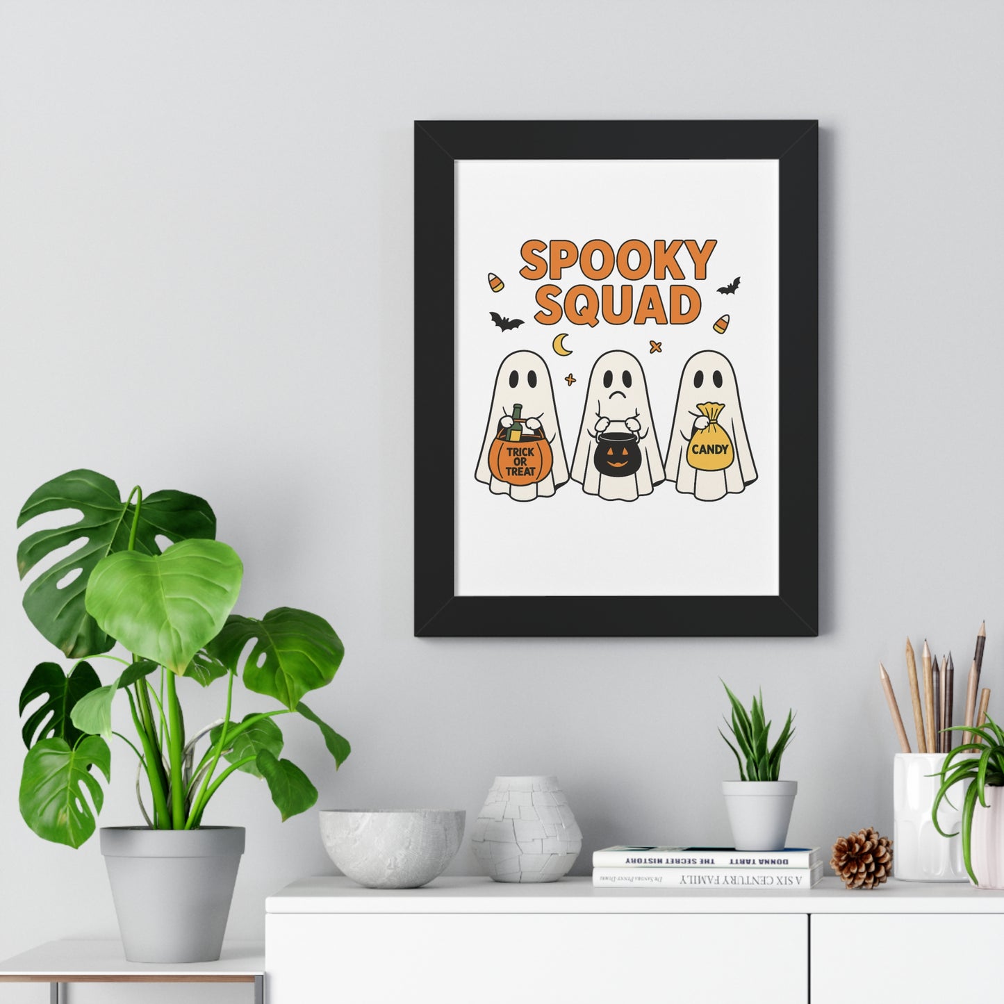 Spooky Squad Trick or Treat Framed Poster (Black or White Frame)