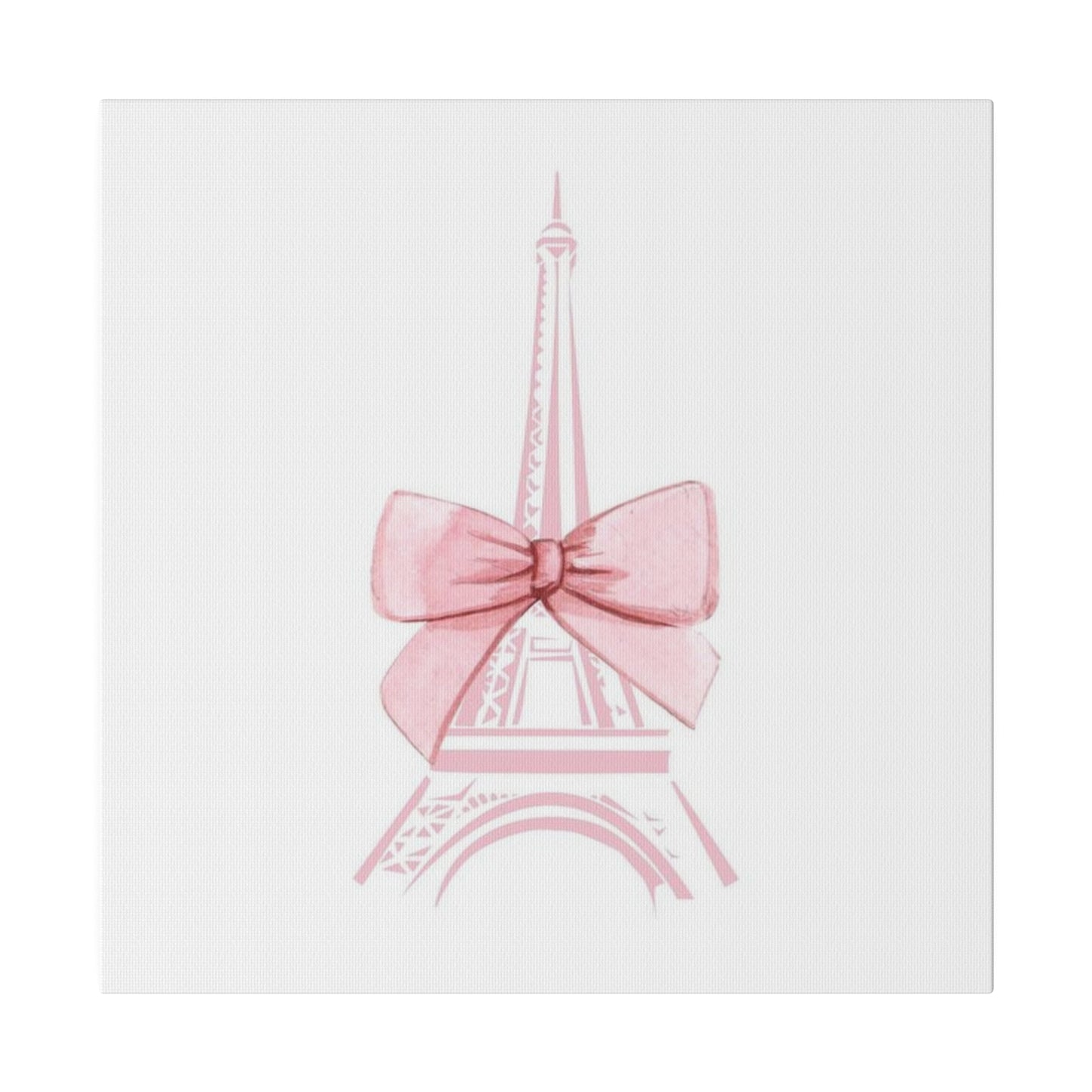 Eiffel Tower Bow Matte Canvas, Stretched