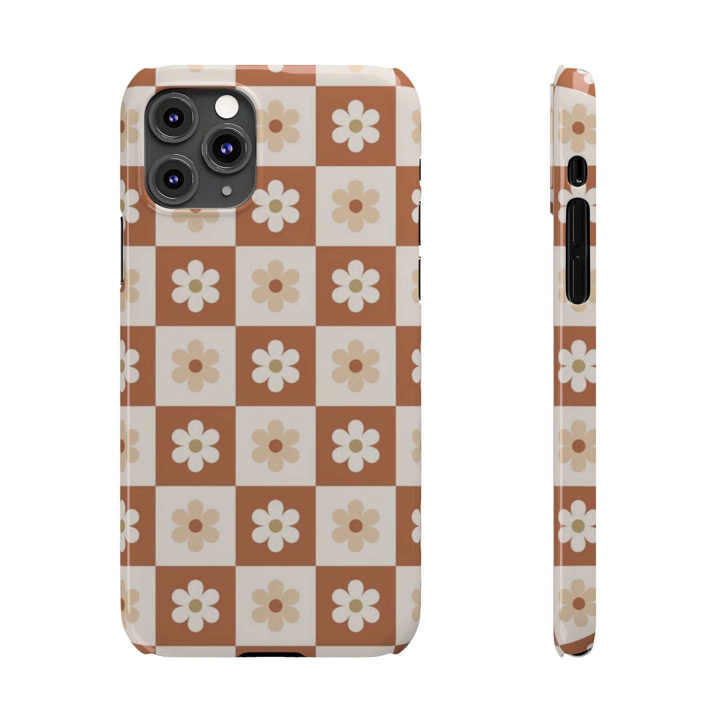 Autumn Checkered Floral Slim iPhone Case