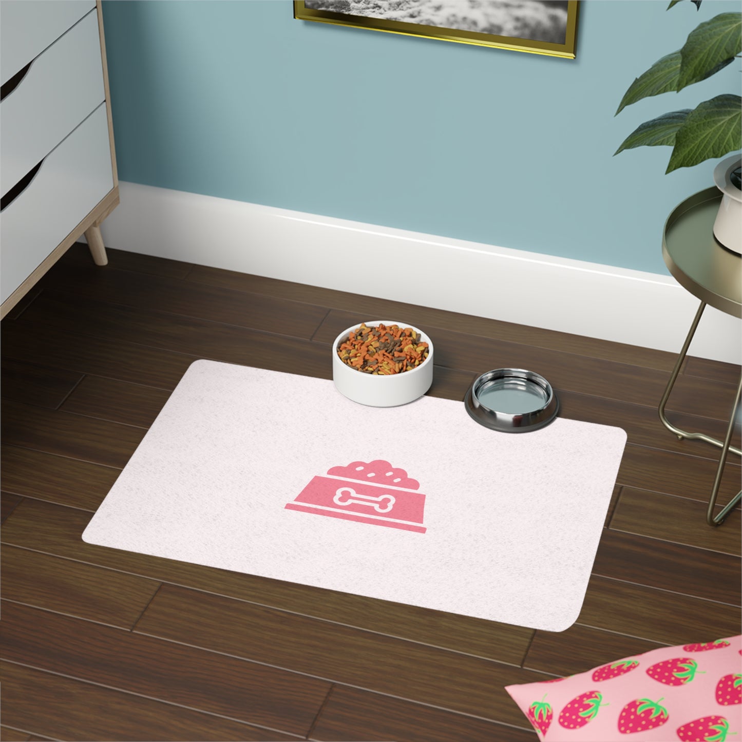 Pink Bowl Pet Food Mat