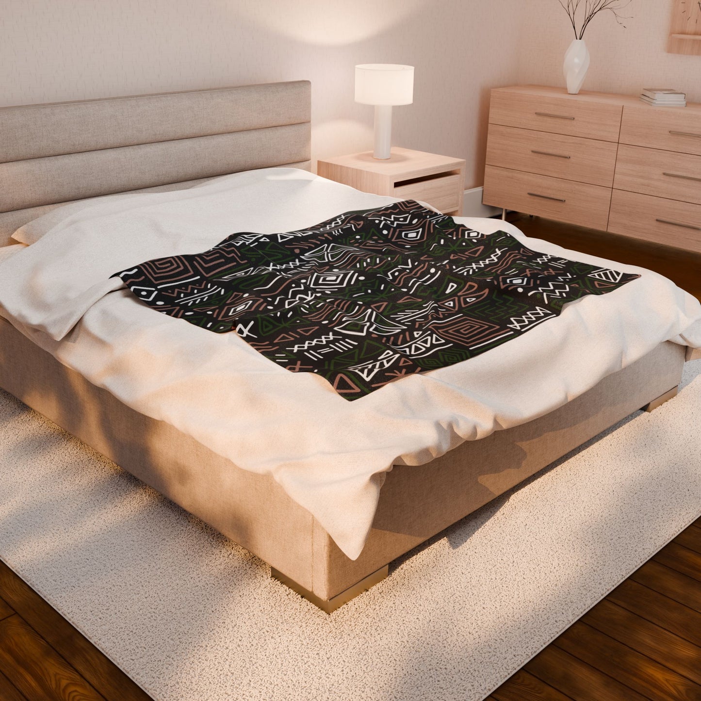 Nigerian Kente Cloth Velveteen Plush Blanket