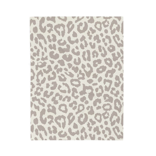 Beige Cheetah Print Velveteen Plush Blanket