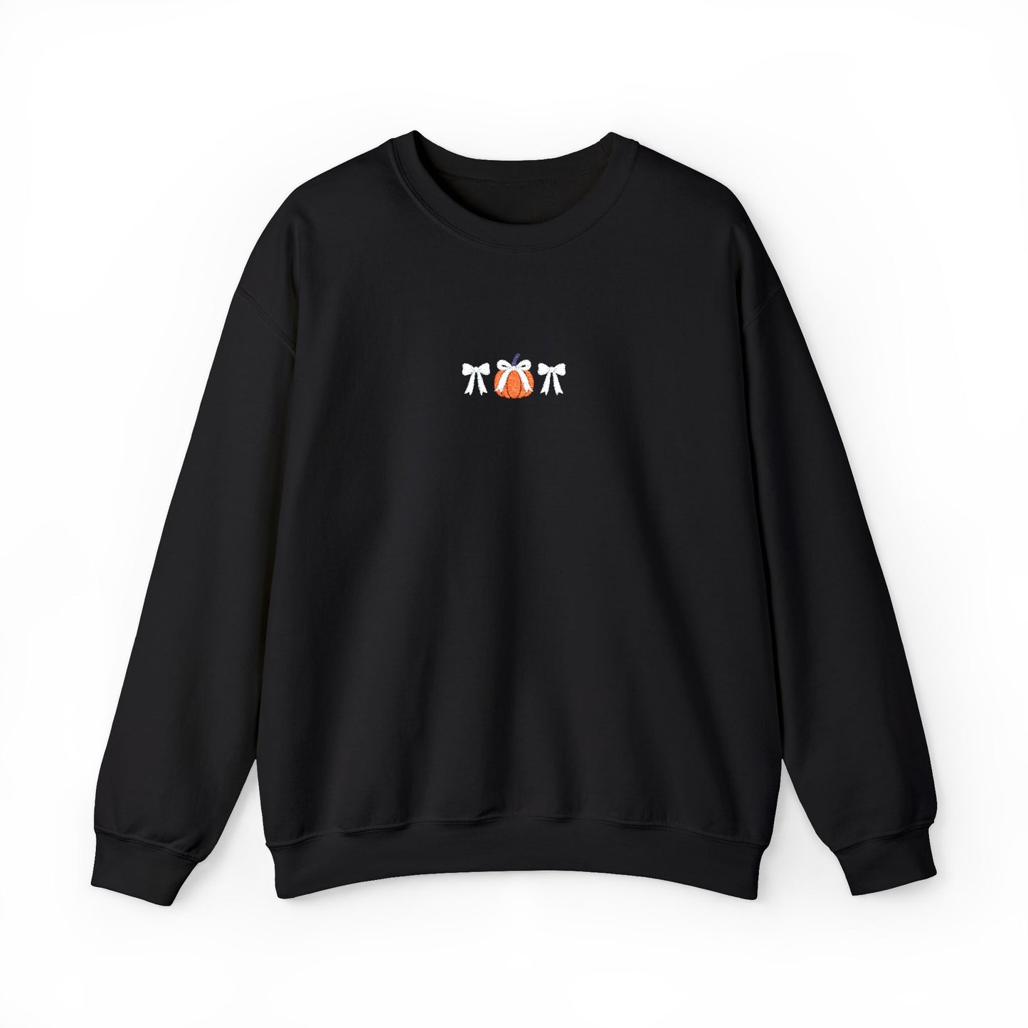 Coquette Pumpkin Embroidered Crewneck Sweatshirt