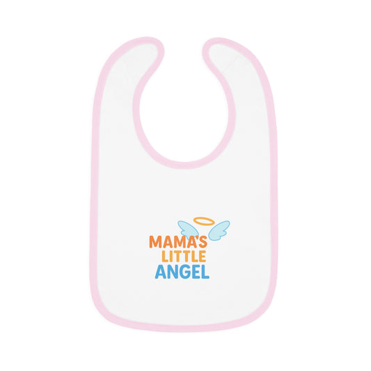 Mama's Little Angel Baby Bib with Contrast Trim