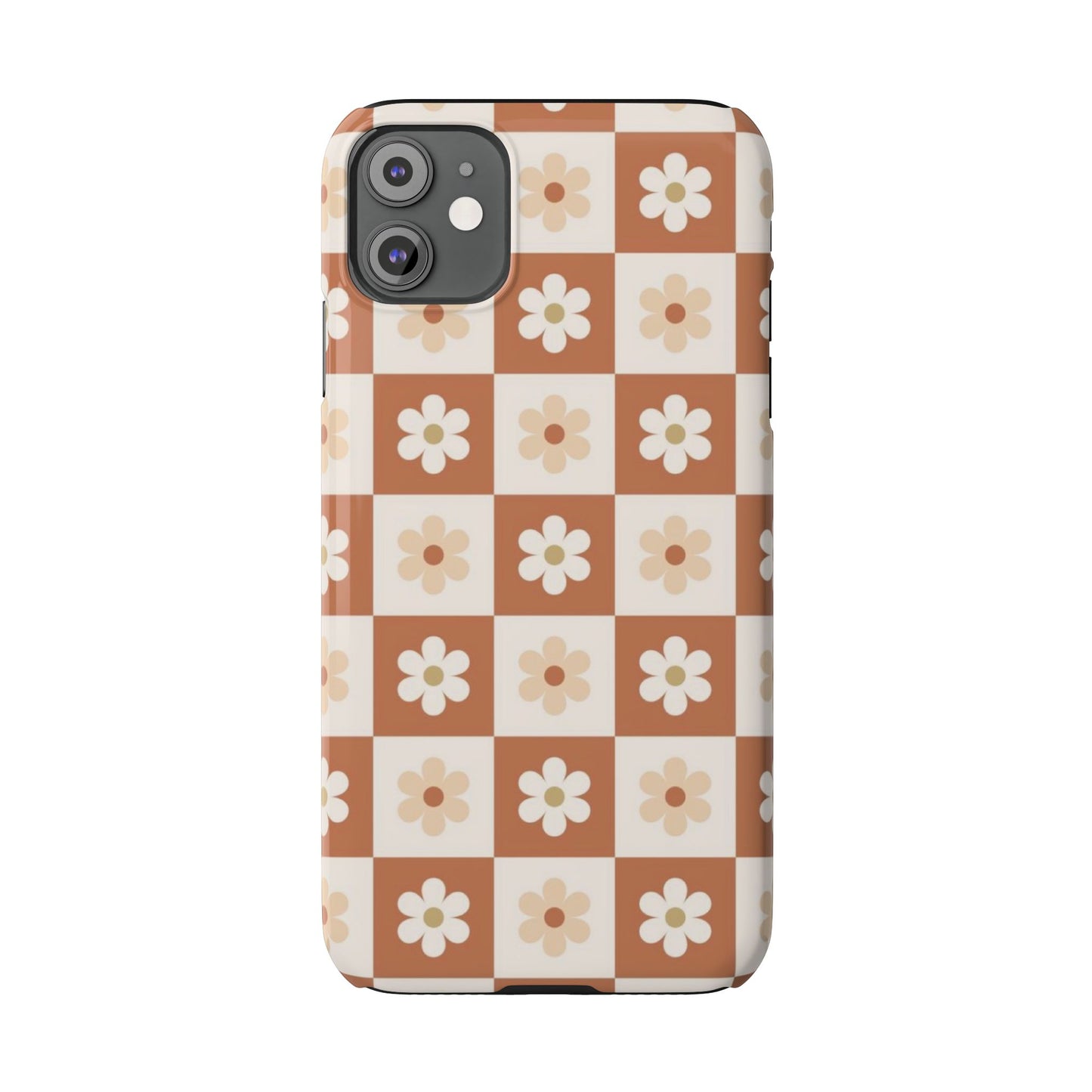 Autumn Checkered Floral Slim iPhone Case
