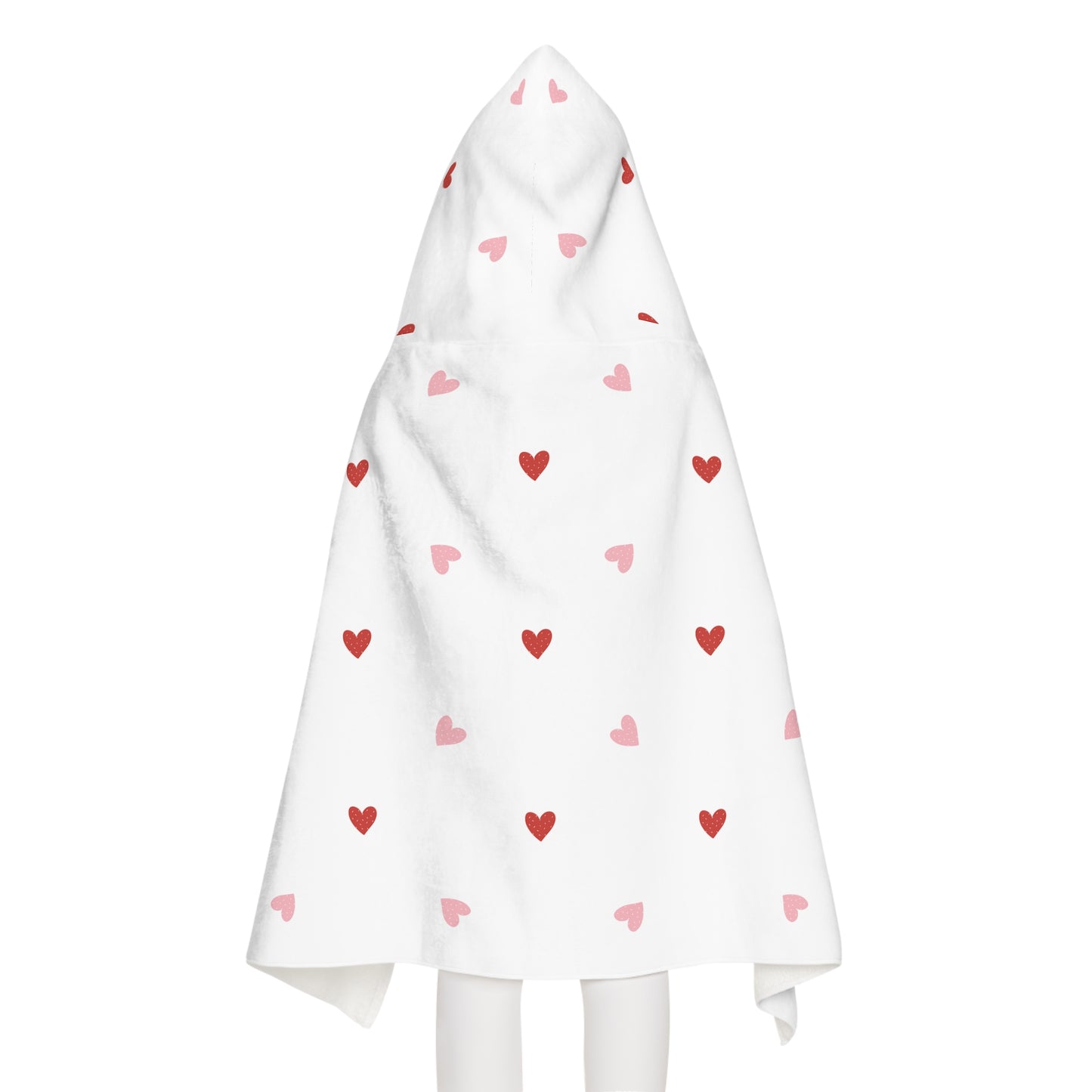 Polka Hearts Youth Hooded Towel