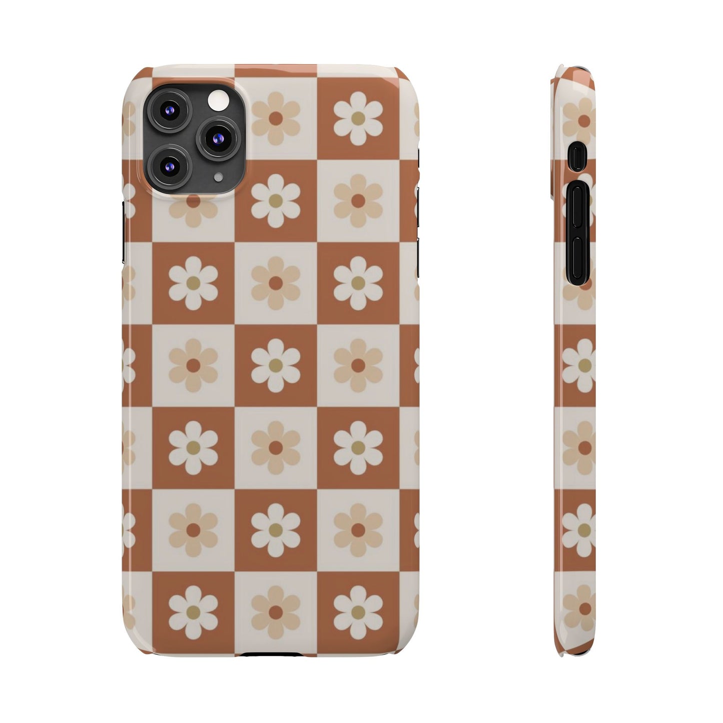 Autumn Checkered Floral Slim iPhone Case