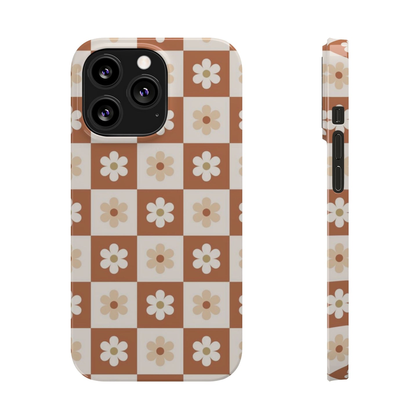 Autumn Checkered Floral Slim iPhone Case