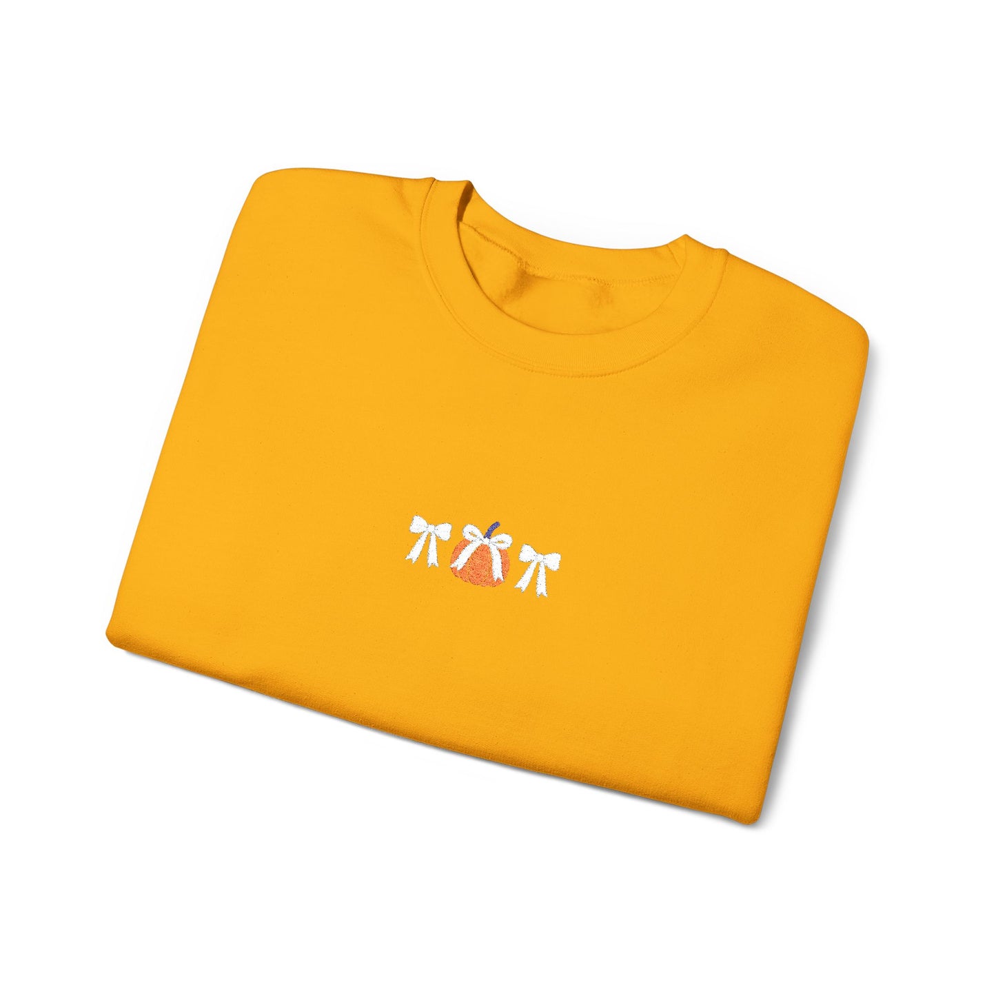 Coquette Pumpkin Embroidered Crewneck Sweatshirt