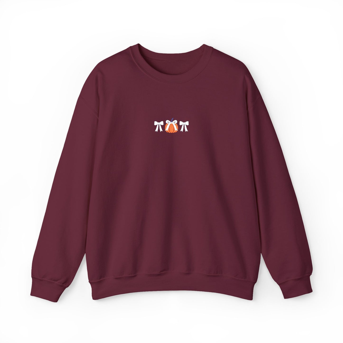 Coquette Pumpkin Embroidered Crewneck Sweatshirt