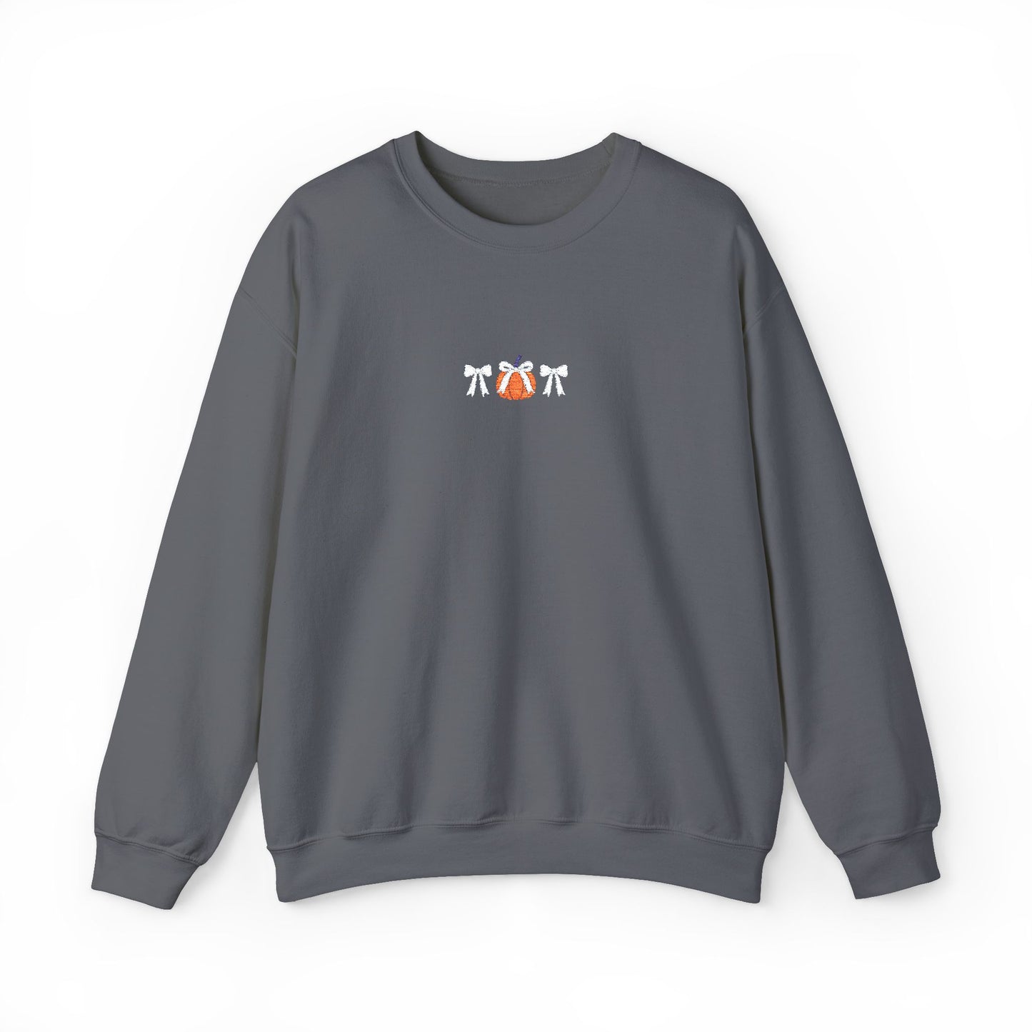 Coquette Pumpkin Embroidered Crewneck Sweatshirt