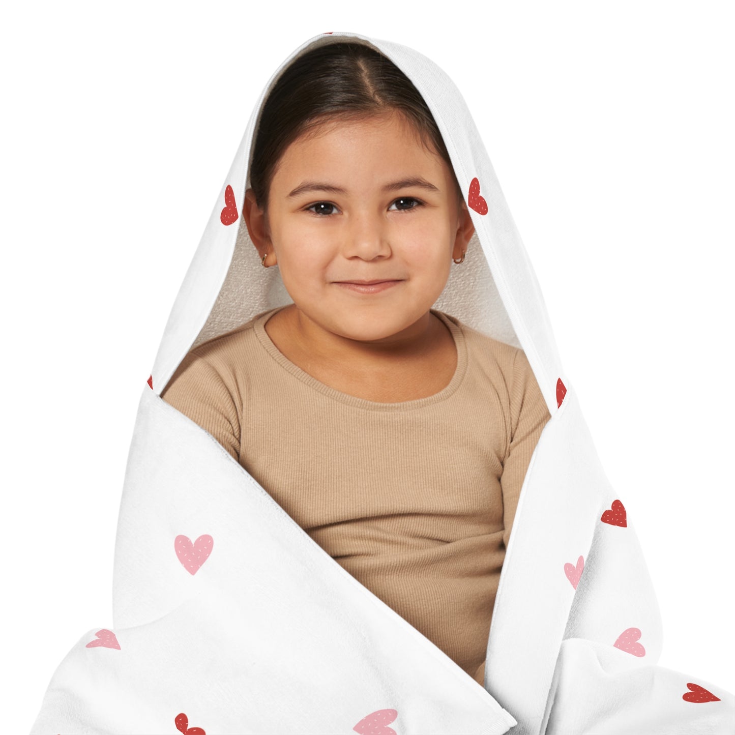 Polka Hearts Youth Hooded Towel